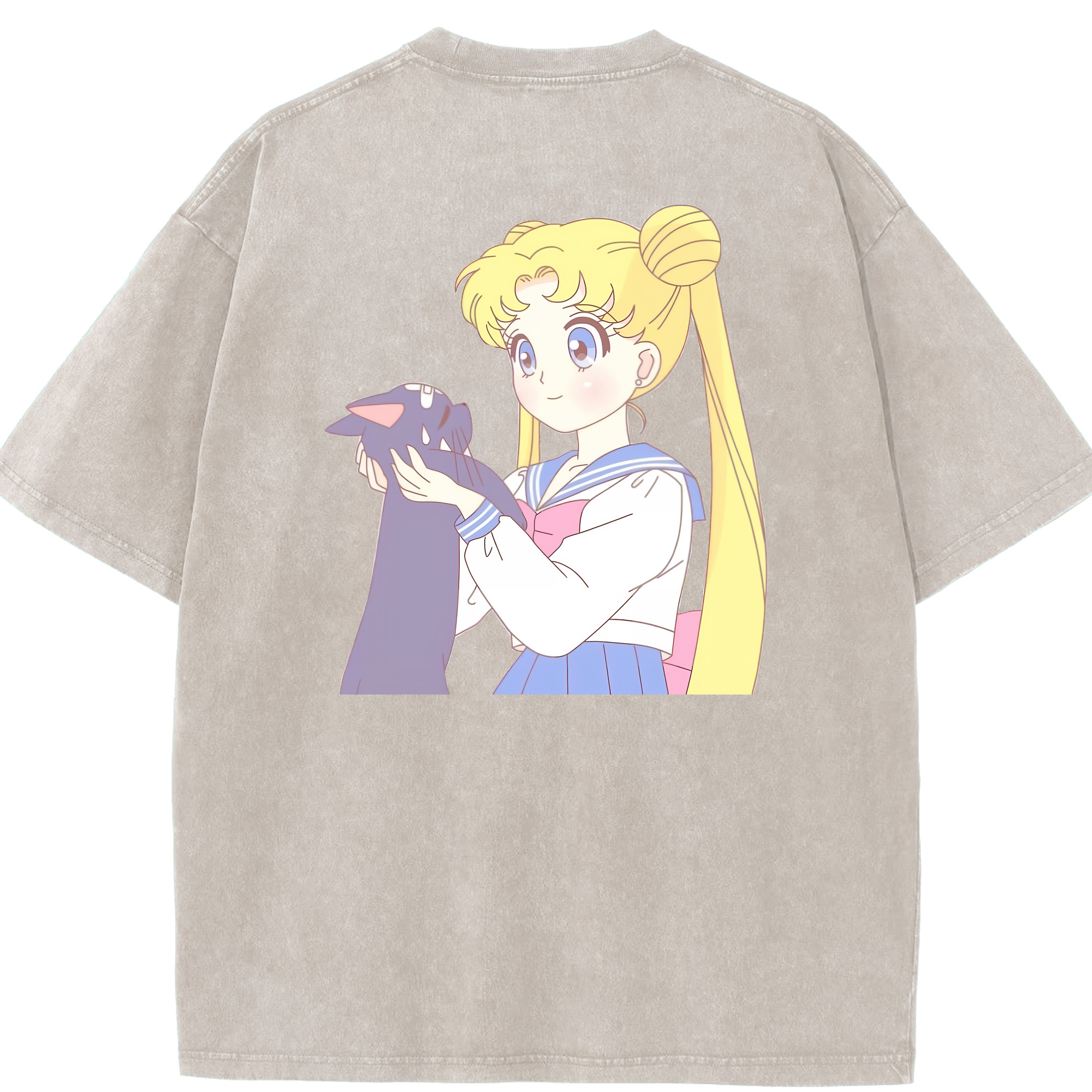 （画像用） 美少女戦士セーラームーン 愛野 美奈子 あいの みなこ Sailor Moon Aino Minako 綿100% ヴィンテージ風 半袖Tシャツ（背面プリント）