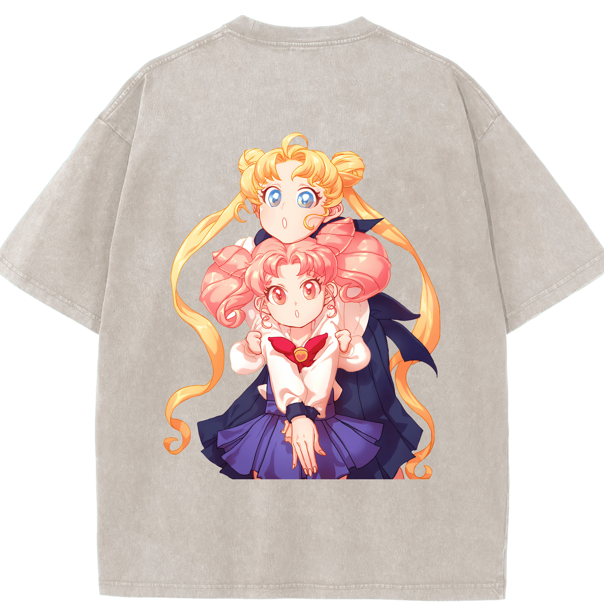 （画像用） 美少女戦士セーラームーン 愛野 美奈子 あいの みなこ Sailor Moon Aino Minako 綿100% ヴィンテージ風 半袖Tシャツ（背面プリント）