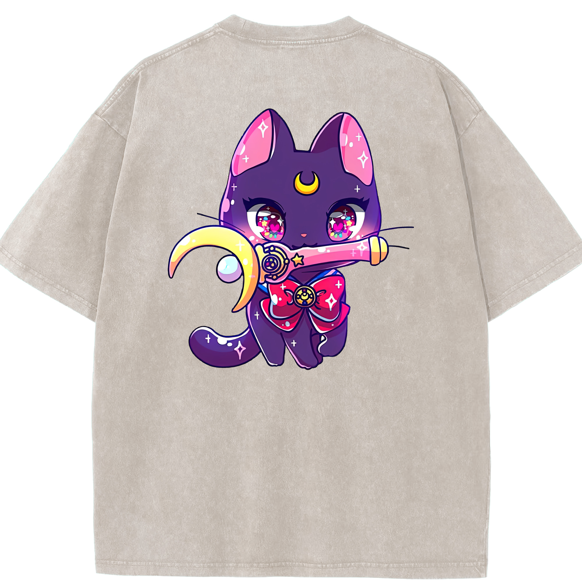 （画像用） 美少女戦士セーラームーン Sailor Moon 綿100% ヴィンテージ風 半袖Tシャツ（背面プリント）