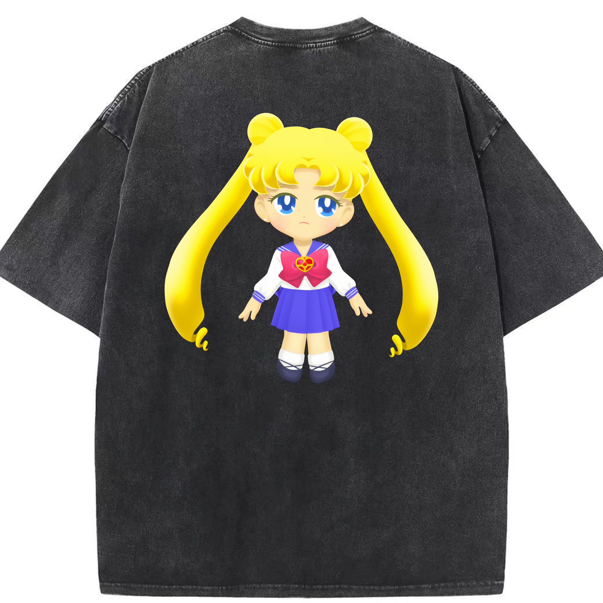 （画像用） 美少女戦士セーラームーン 愛野 美奈子 あいの みなこ Sailor Moon Aino Minako 綿100% ヴィンテージ風 半袖Tシャツ（背面プリント）