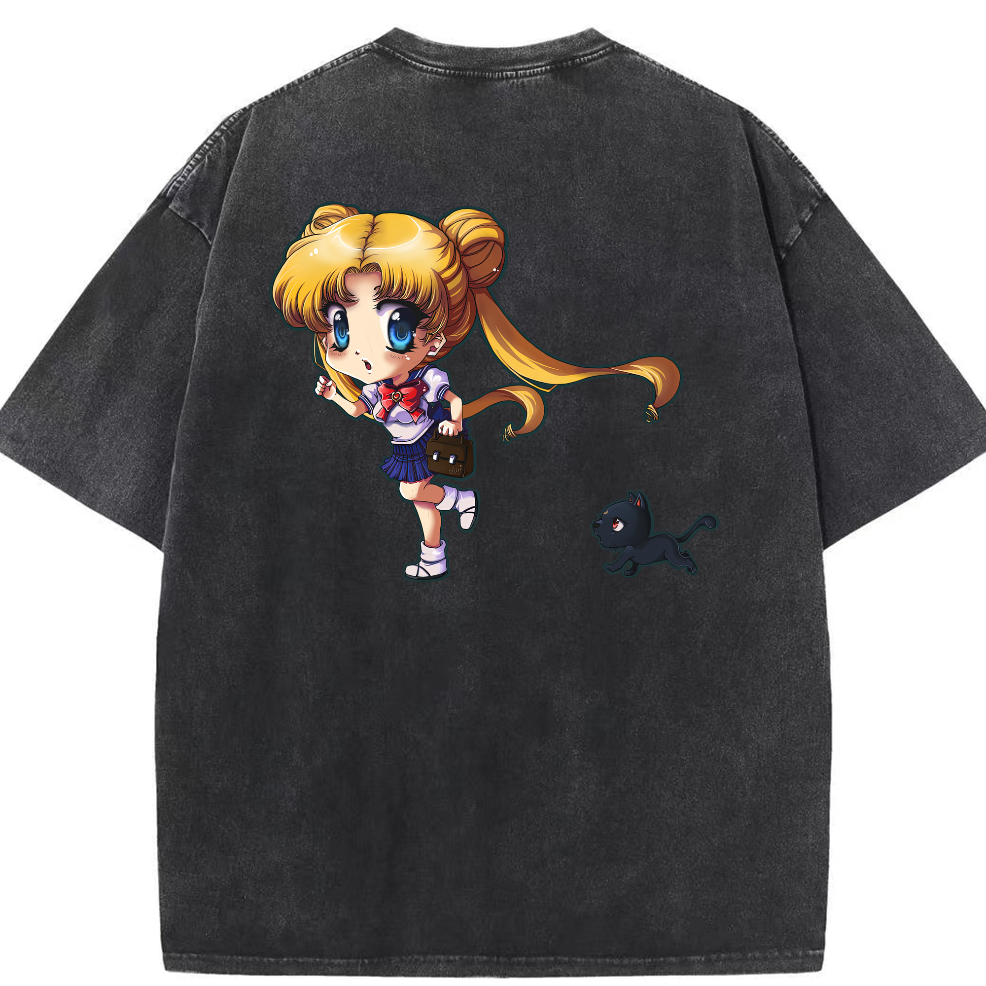 （画像用） 美少女戦士セーラームーン 愛野 美奈子 あいの みなこ Sailor Moon Aino Minako 綿100% ヴィンテージ風 半袖Tシャツ（背面プリント）