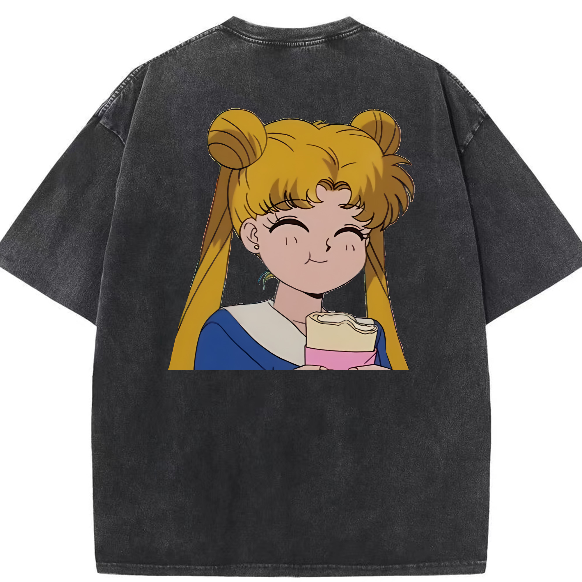（画像用） 美少女戦士セーラームーン 愛野 美奈子 あいの みなこ Sailor Moon Aino Minako 綿100% ヴィンテージ風 半袖Tシャツ（背面プリント）