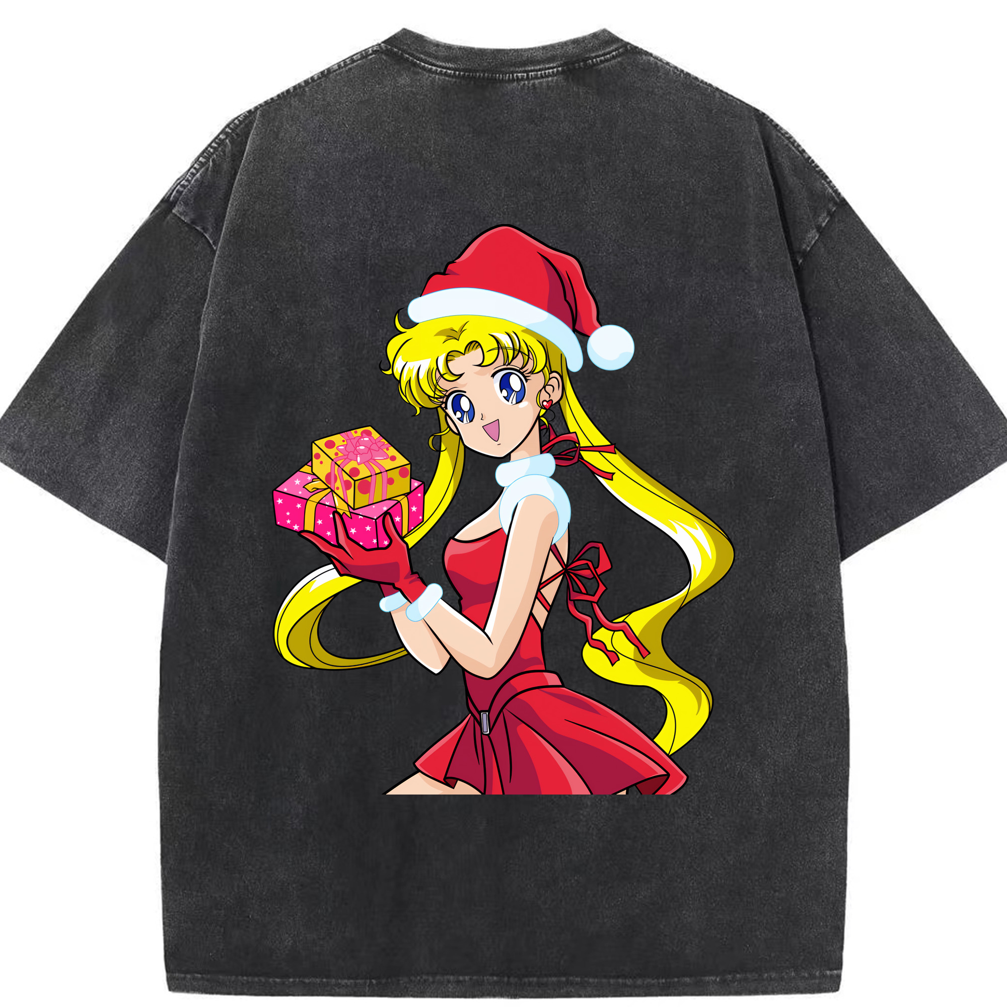 （画像用） 美少女戦士セーラームーン 月野 うさぎ つきの うさぎ Sailor Moon Tsukino Usagi 綿100% ヴィンテージ風 半袖Tシャツ（背面プリント）