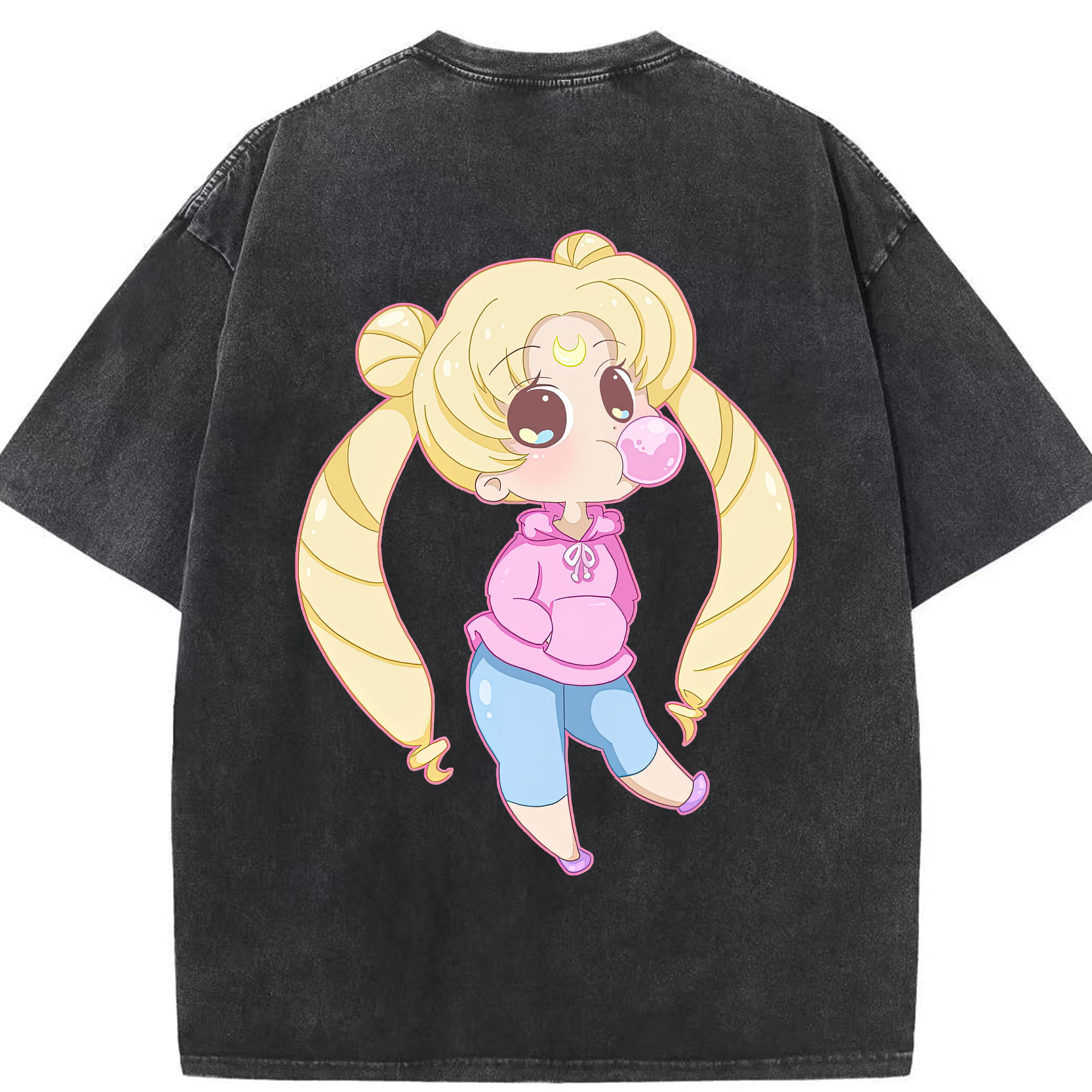 （画像用） 美少女戦士セーラームーン 愛野 美奈子 あいの みなこ Sailor Moon Aino Minako 綿100% ヴィンテージ風 半袖Tシャツ（背面プリント）