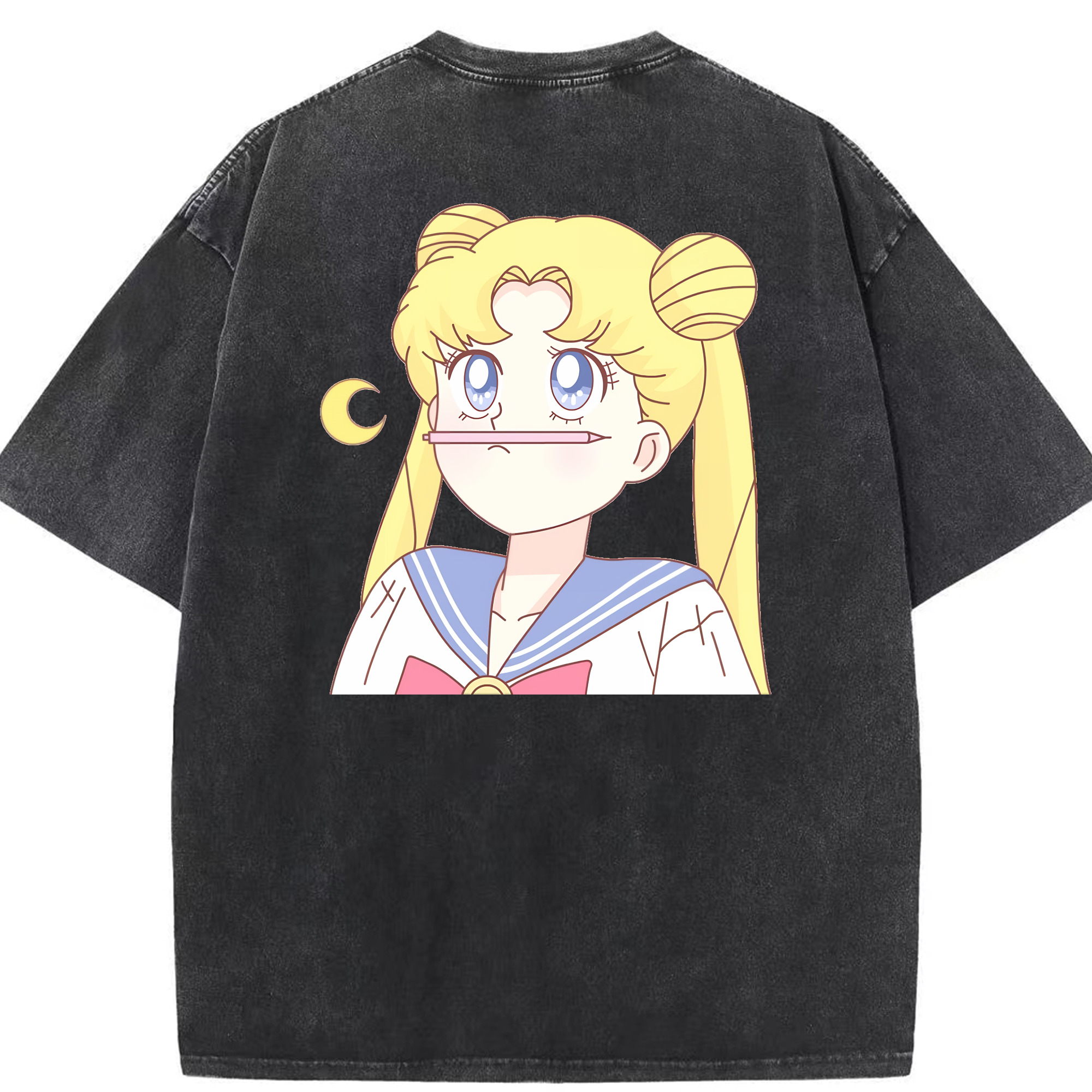 （画像用） 美少女戦士セーラームーン 愛野 美奈子 あいの みなこ Sailor Moon Aino Minako 綿100% ヴィンテージ風 半袖Tシャツ（背面プリント）
