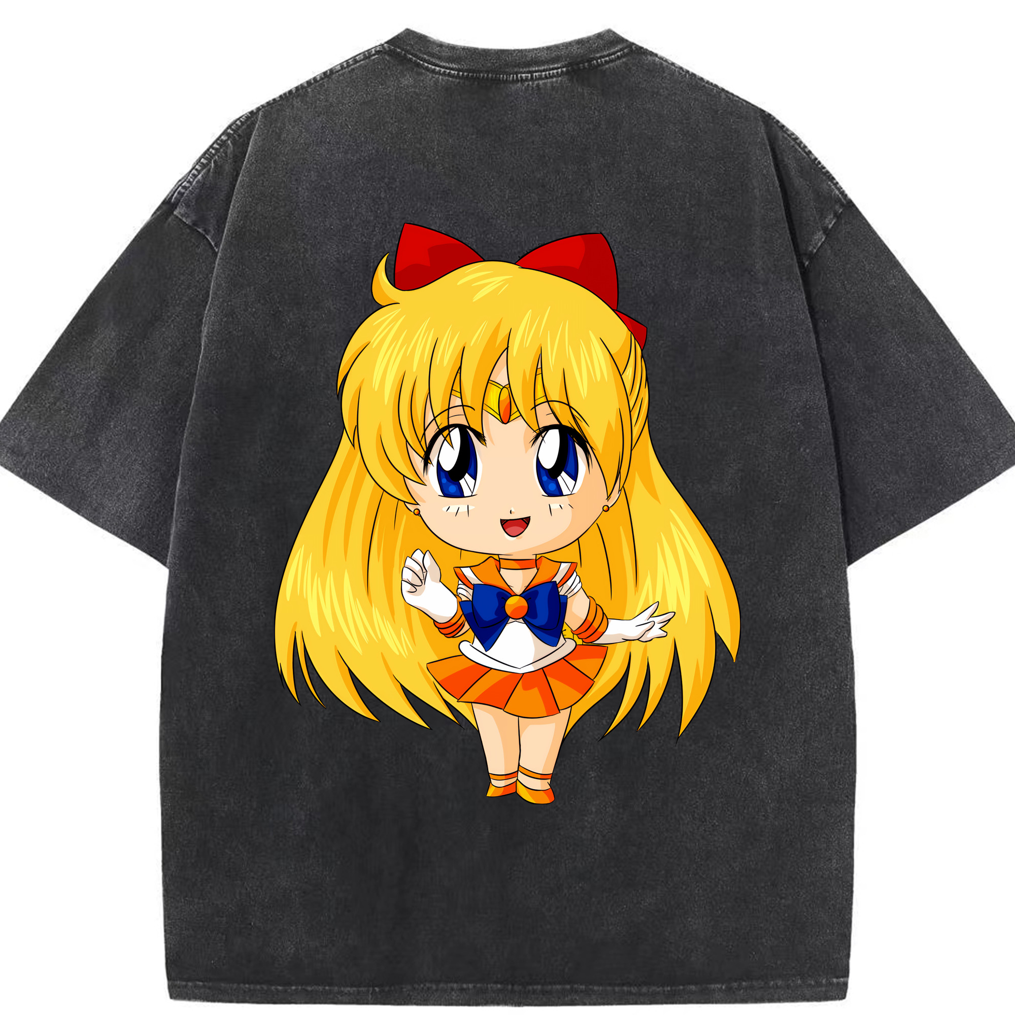 （画像用） 美少女戦士セーラームーン 愛野 美奈子 あいの みなこ Sailor Moon Aino Minako 綿100% ヴィンテージ風 半袖Tシャツ（背面プリント）