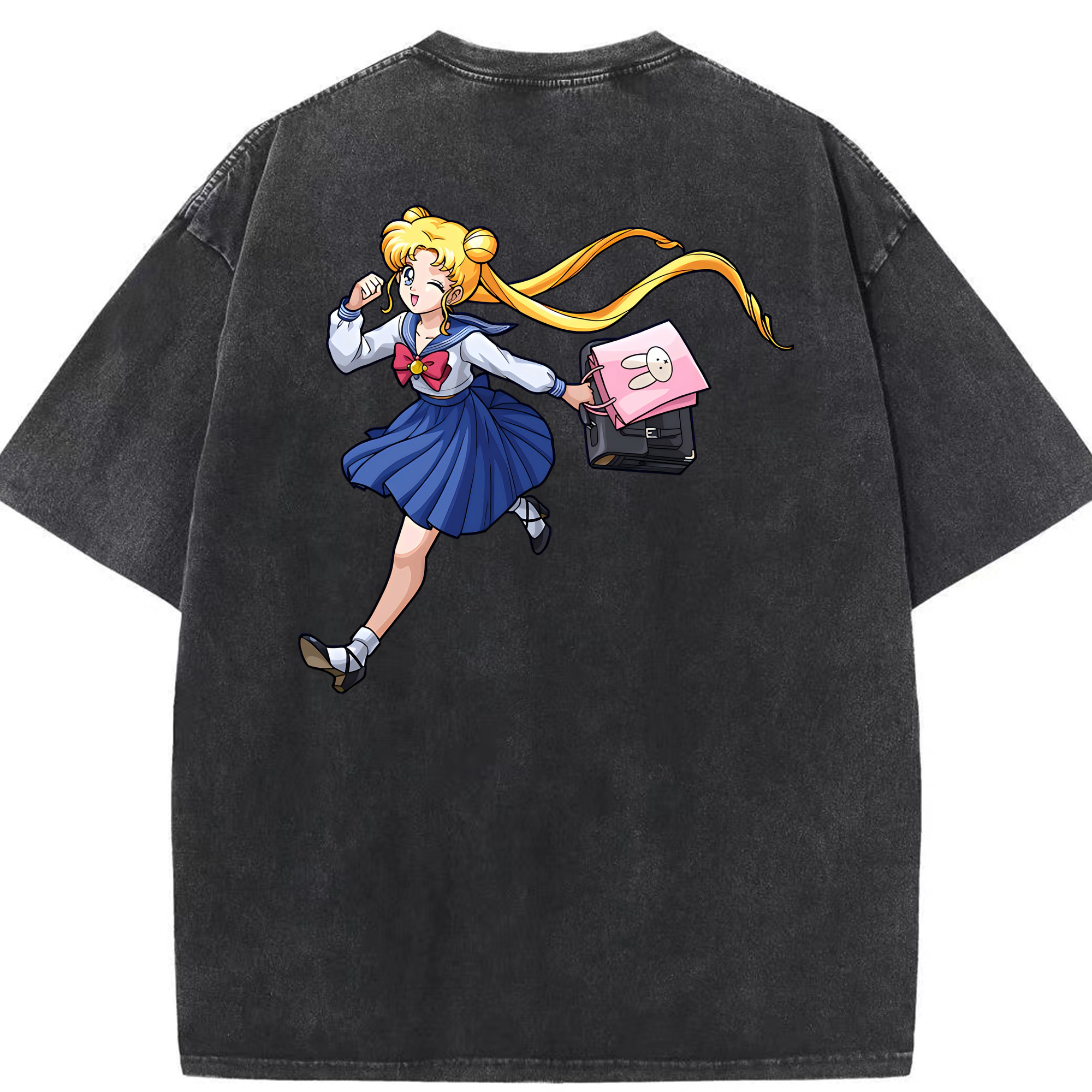 （画像用） 美少女戦士セーラームーン 愛野 美奈子 あいの みなこ Sailor Moon Aino Minako 綿100% ヴィンテージ風 半袖Tシャツ（背面プリント）