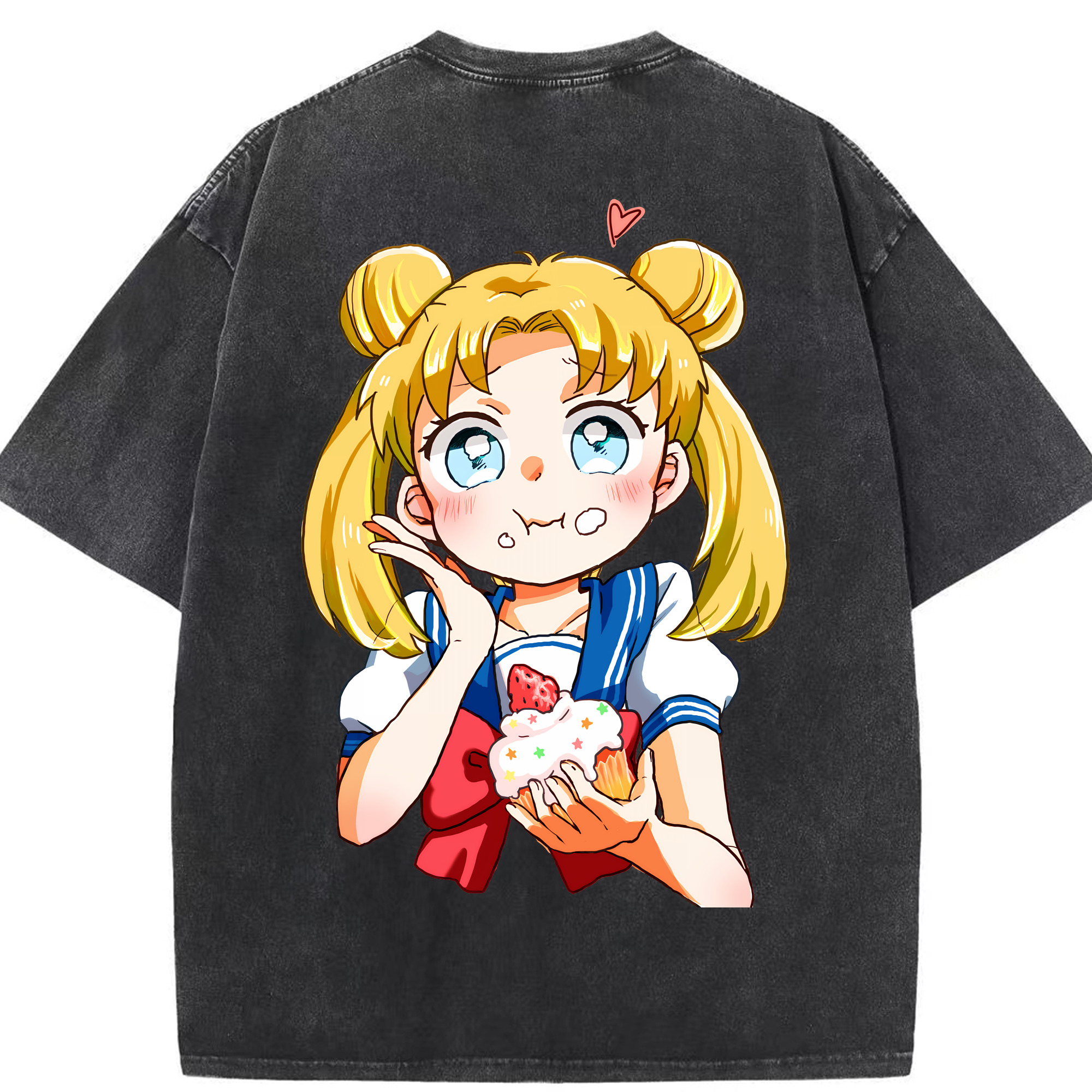 （画像用） 美少女戦士セーラームーン 愛野 美奈子 あいの みなこ Sailor Moon Aino Minako 綿100% ヴィンテージ風 半袖Tシャツ（背面プリント）