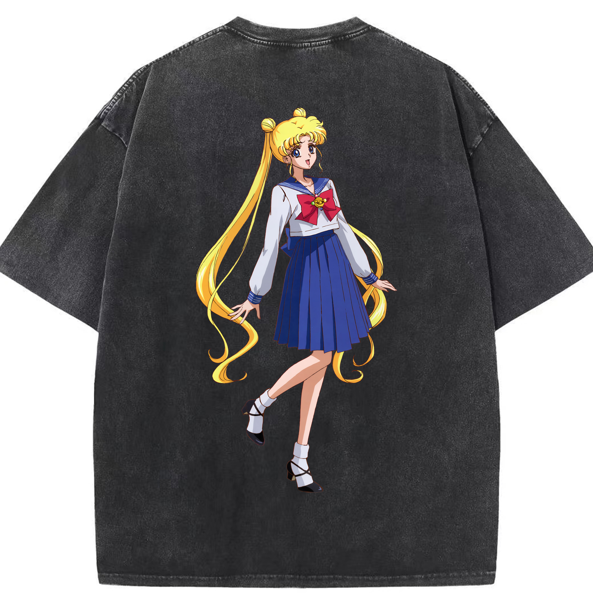 （画像用） 美少女戦士セーラームーン 愛野 美奈子 あいの みなこ Sailor Moon Aino Minako 綿100% ヴィンテージ風 半袖Tシャツ（背面プリント）