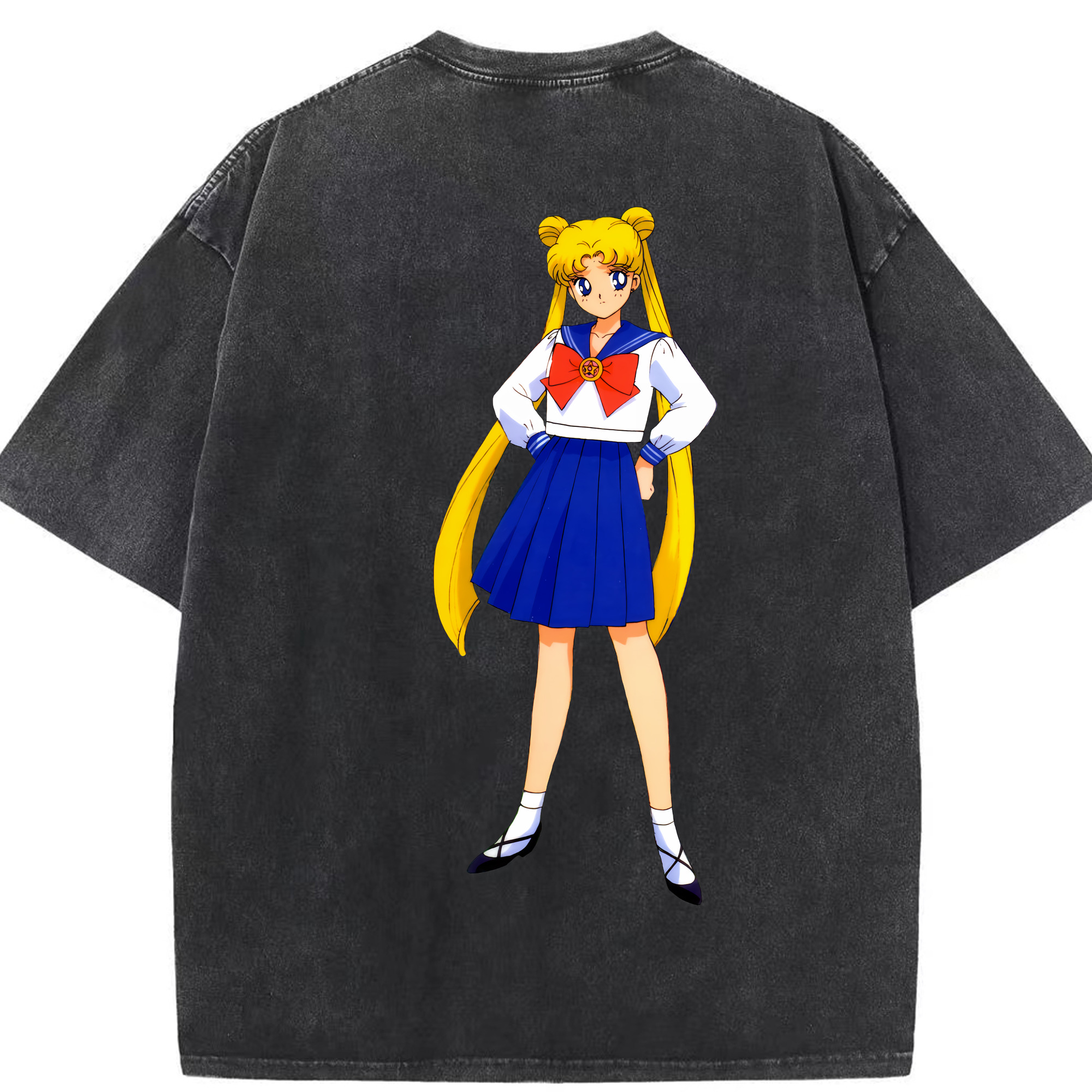 （画像用） 美少女戦士セーラームーン 愛野 美奈子 あいの みなこ Sailor Moon Aino Minako 綿100% ヴィンテージ風 半袖Tシャツ（背面プリント）