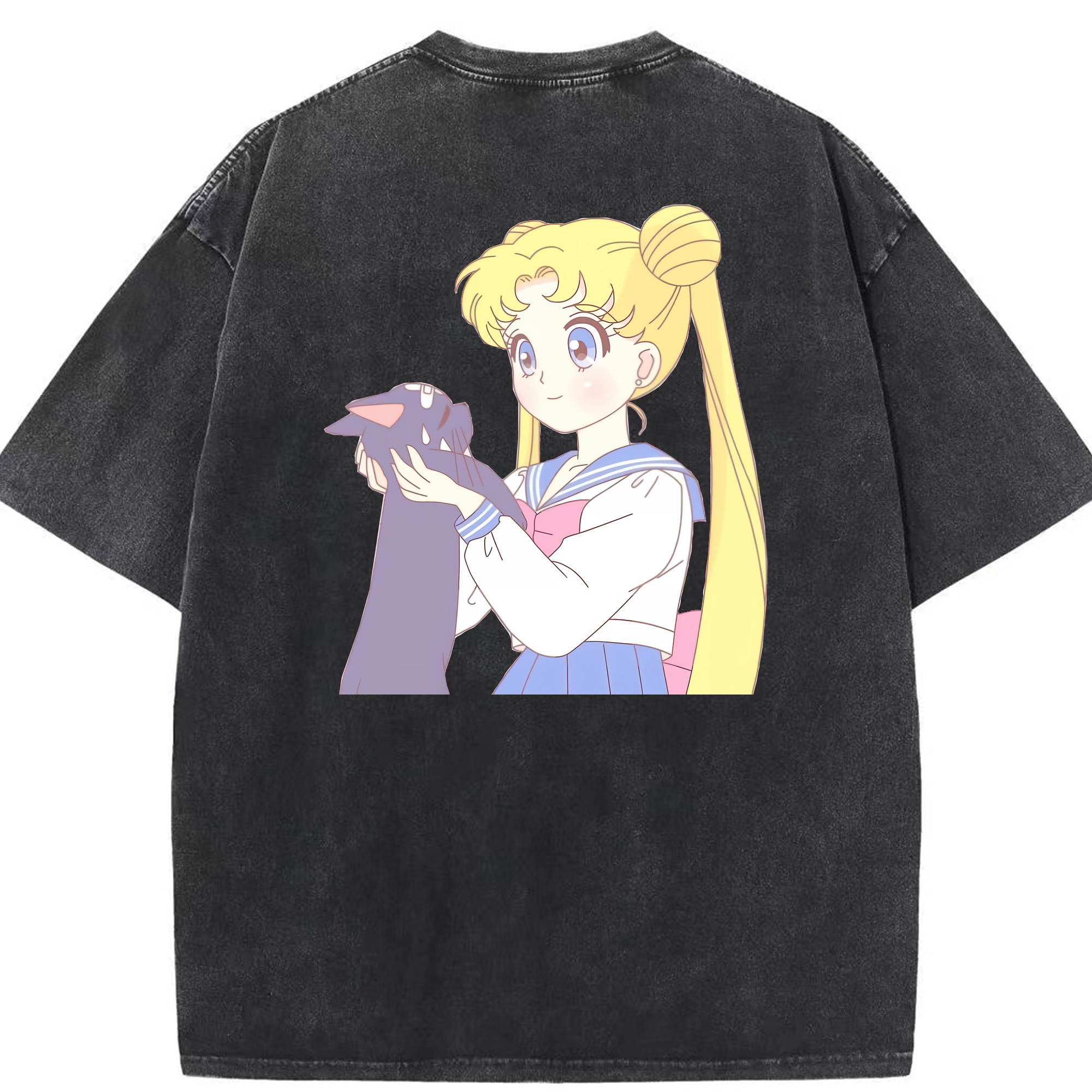 （画像用） 美少女戦士セーラームーン 愛野 美奈子 あいの みなこ Sailor Moon Aino Minako 綿100% ヴィンテージ風 半袖Tシャツ（背面プリント）