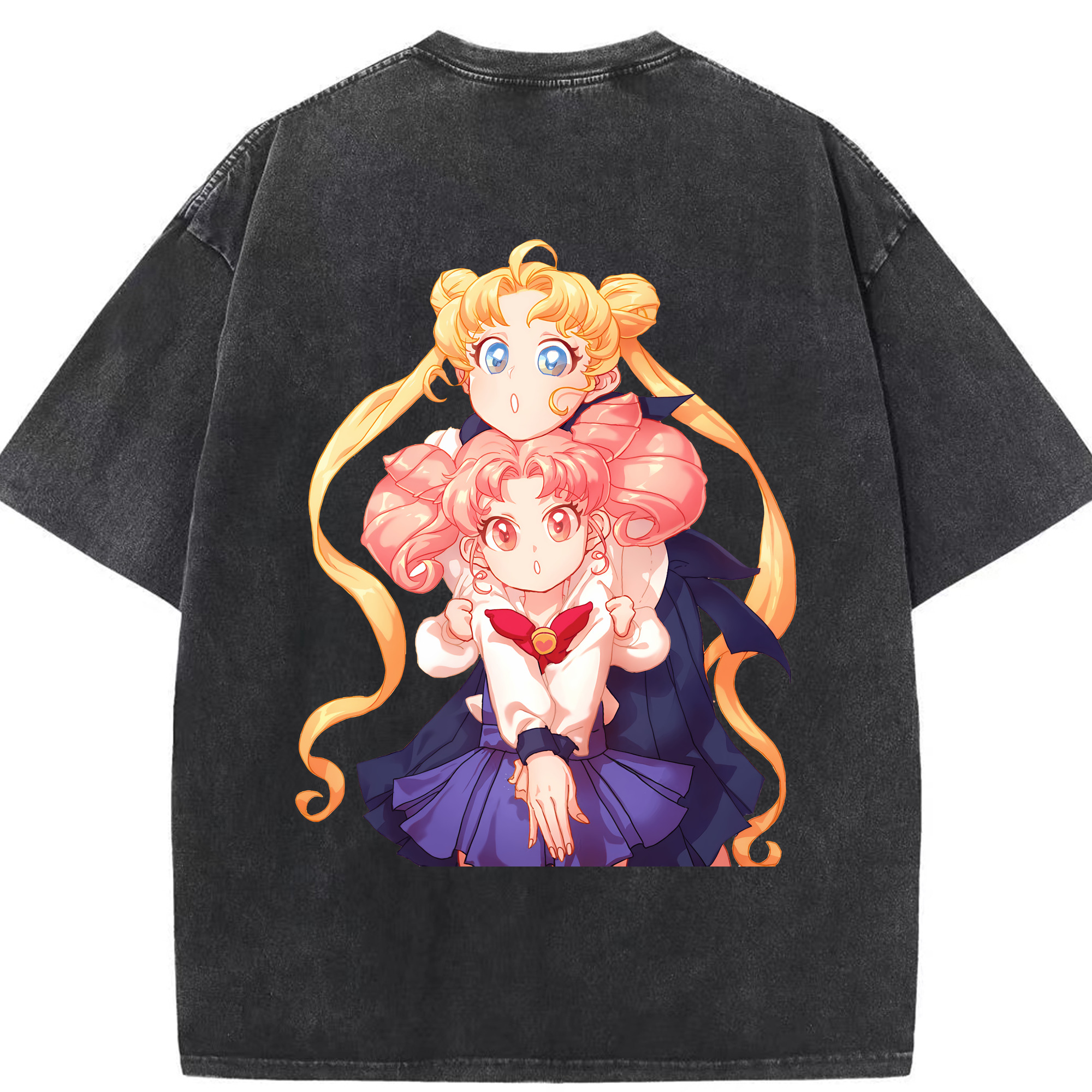 （画像用） 美少女戦士セーラームーン 愛野 美奈子 あいの みなこ Sailor Moon Aino Minako 綿100% ヴィンテージ風 半袖Tシャツ（背面プリント）