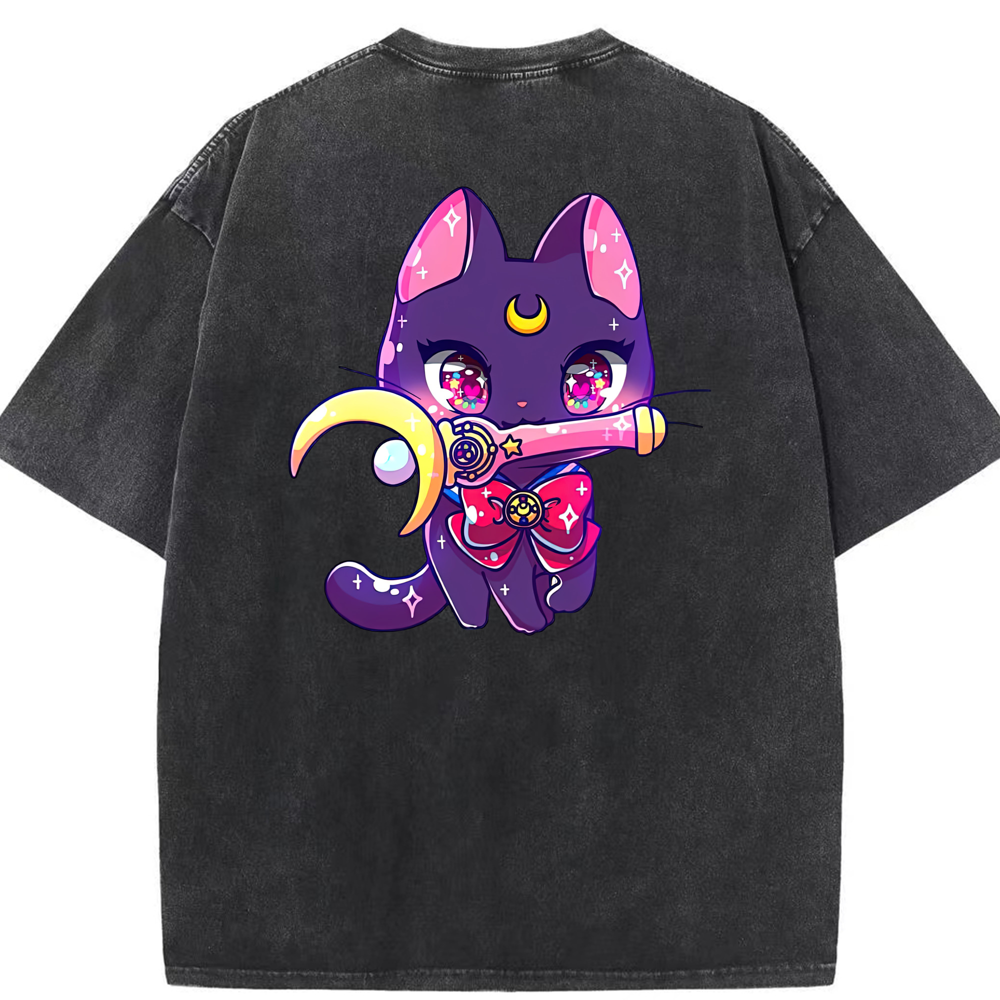 （画像用） 美少女戦士セーラームーン Sailor Moon 綿100% ヴィンテージ風 半袖Tシャツ（背面プリント）