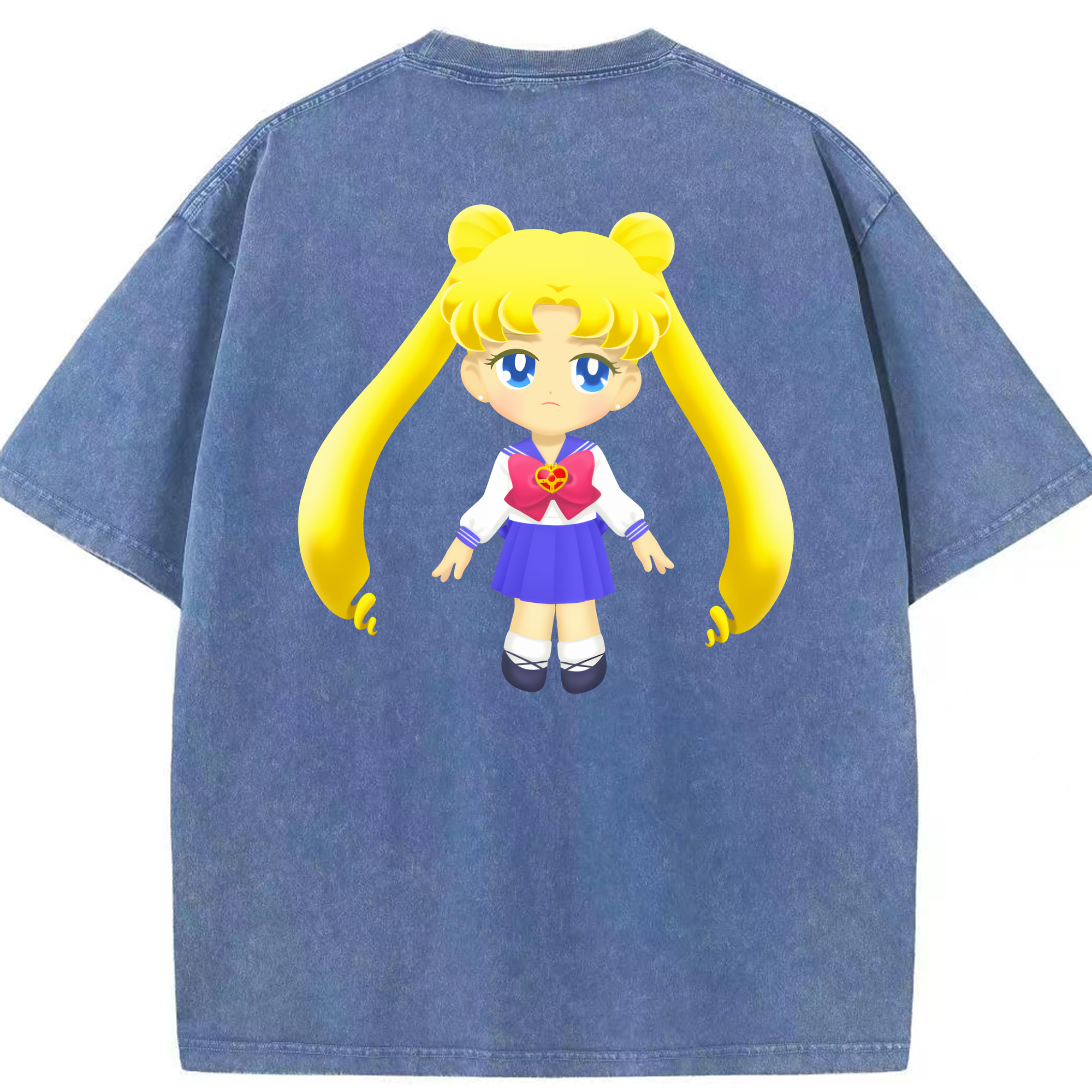 （画像用） 美少女戦士セーラームーン 愛野 美奈子 あいの みなこ Sailor Moon Aino Minako 綿100% ヴィンテージ風 半袖Tシャツ（背面プリント）