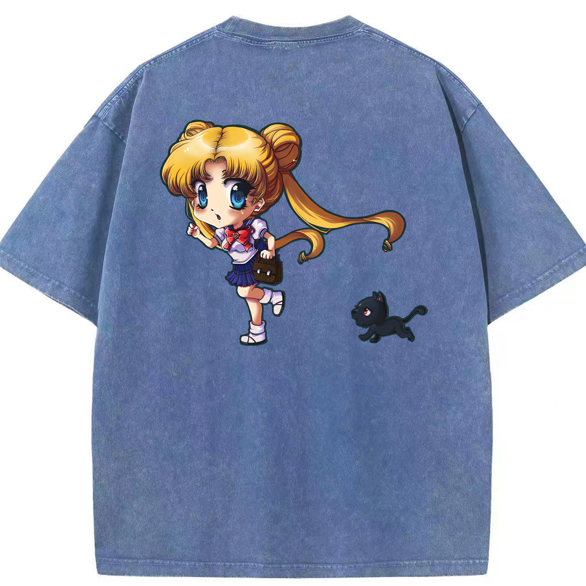 （画像用） 美少女戦士セーラームーン 愛野 美奈子 あいの みなこ Sailor Moon Aino Minako 綿100% ヴィンテージ風 半袖Tシャツ（背面プリント）