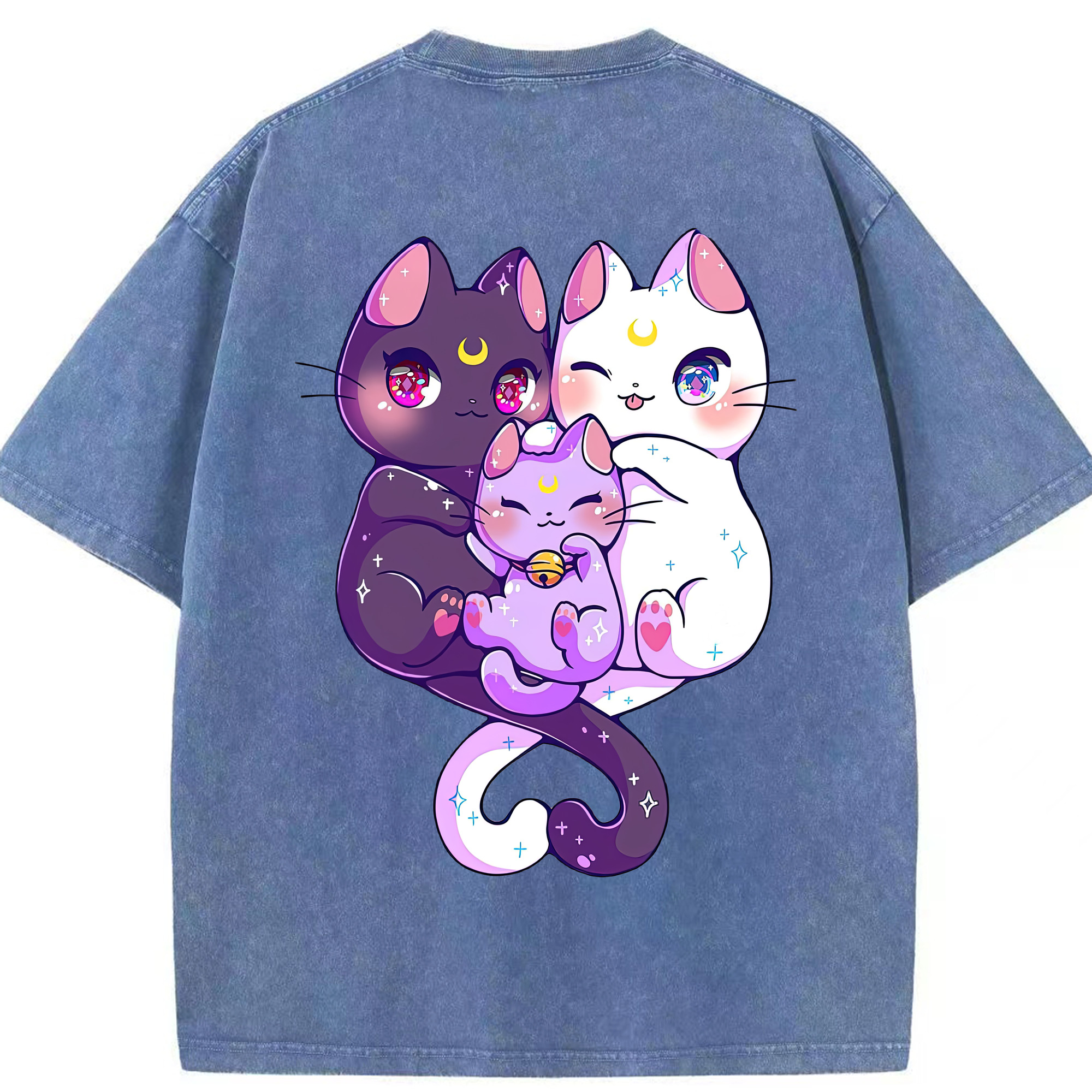 （画像用） 美少女戦士セーラームーン Sailor Moon 綿100% ヴィンテージ風 半袖Tシャツ（背面プリント）