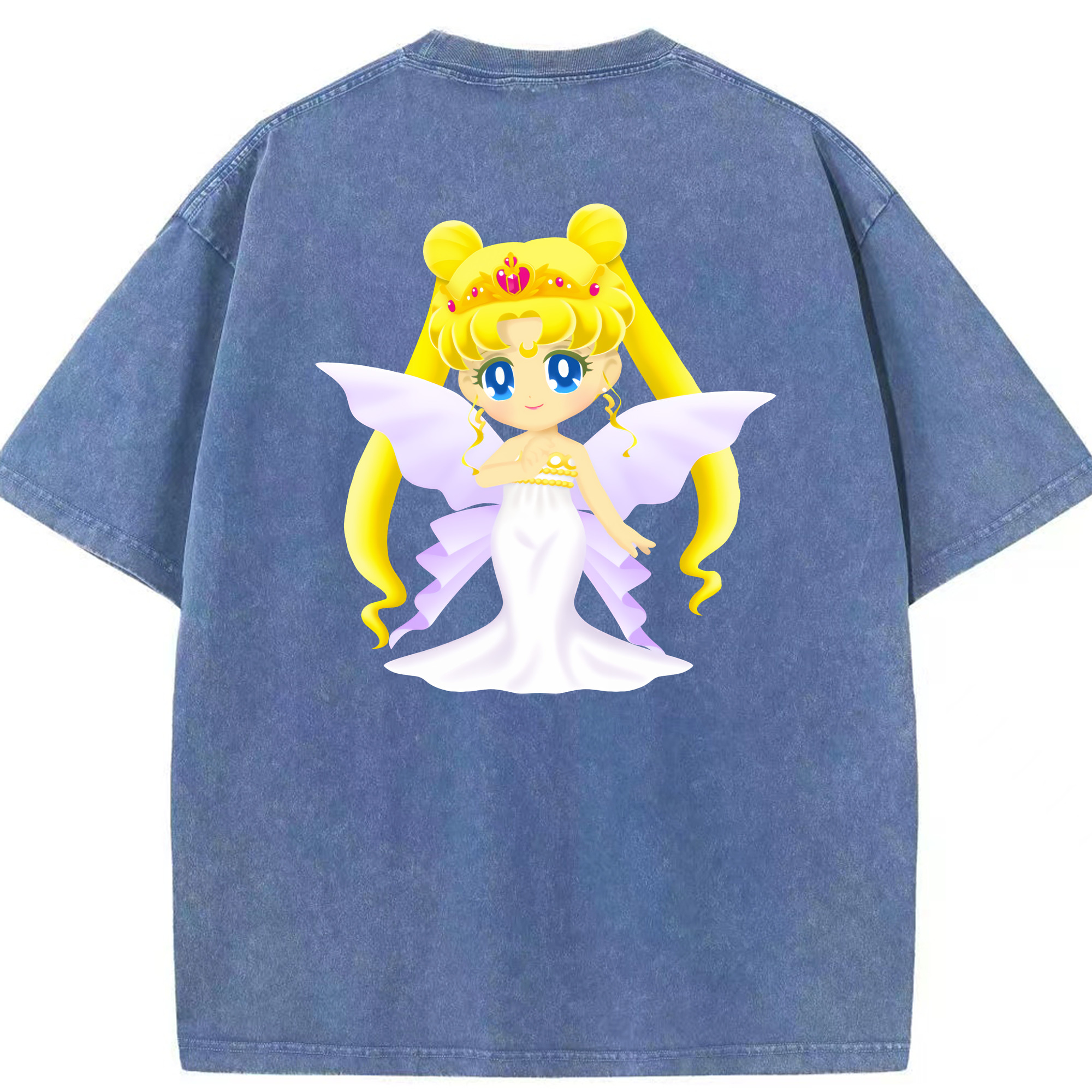 （画像用） 美少女戦士セーラームーン 愛野 美奈子 あいの みなこ Sailor Moon Aino Minako 綿100% ヴィンテージ風 半袖Tシャツ（背面プリント）