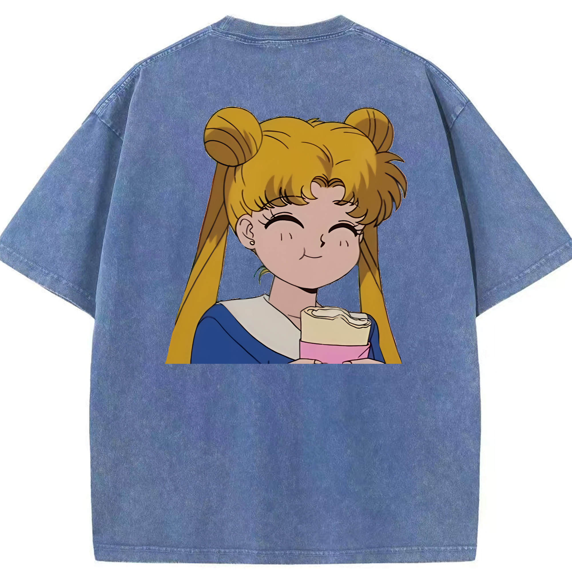 （画像用） 美少女戦士セーラームーン 愛野 美奈子 あいの みなこ Sailor Moon Aino Minako 綿100% ヴィンテージ風 半袖Tシャツ（背面プリント）