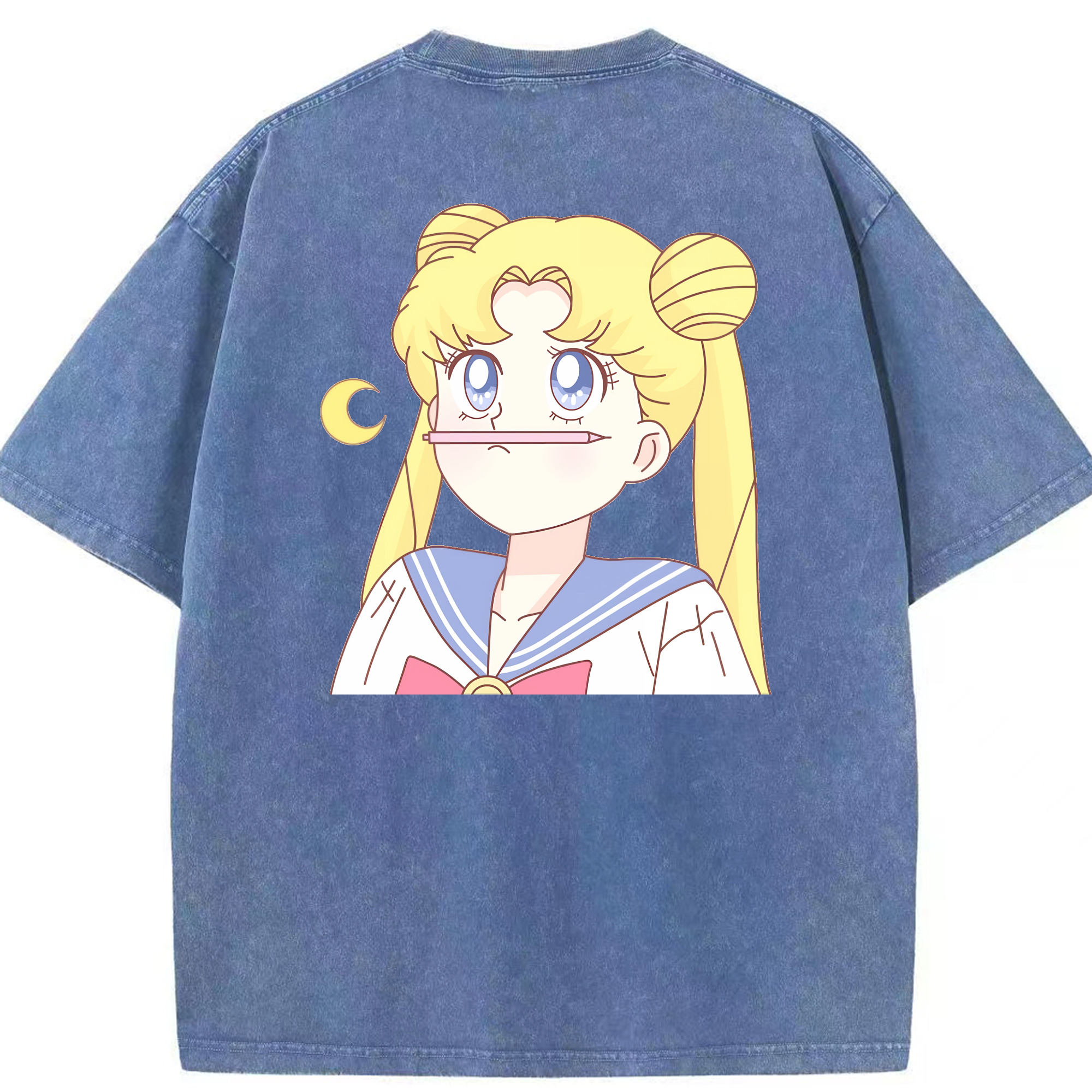 （画像用） 美少女戦士セーラームーン 愛野 美奈子 あいの みなこ Sailor Moon Aino Minako 綿100% ヴィンテージ風 半袖Tシャツ（背面プリント）
