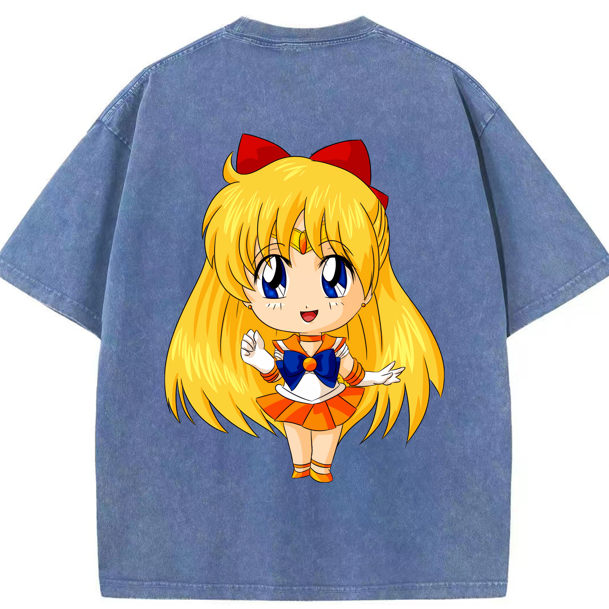 （画像用） 美少女戦士セーラームーン 愛野 美奈子 あいの みなこ Sailor Moon Aino Minako 綿100% ヴィンテージ風 半袖Tシャツ（背面プリント）