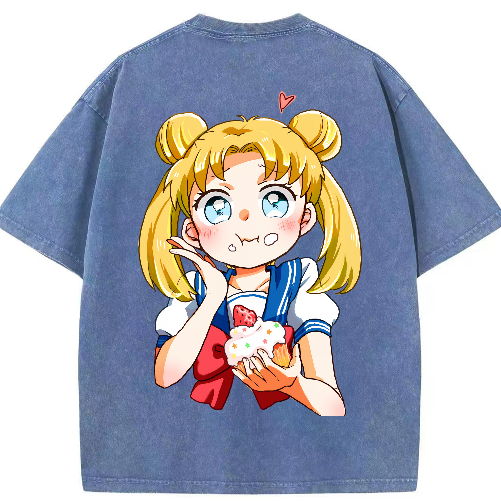 （画像用） 美少女戦士セーラームーン 愛野 美奈子 あいの みなこ Sailor Moon Aino Minako 綿100% ヴィンテージ風 半袖Tシャツ（背面プリント）