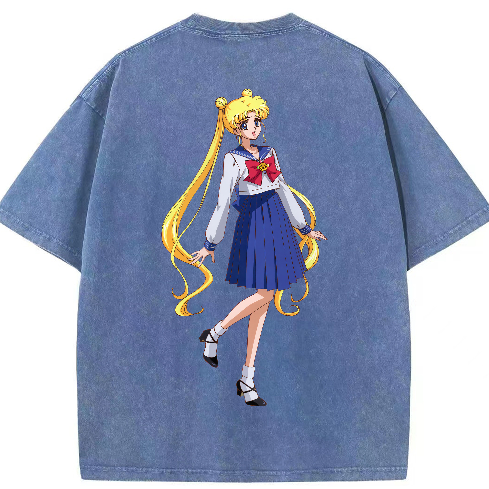 （画像用） 美少女戦士セーラームーン 愛野 美奈子 あいの みなこ Sailor Moon Aino Minako 綿100% ヴィンテージ風 半袖Tシャツ（背面プリント）