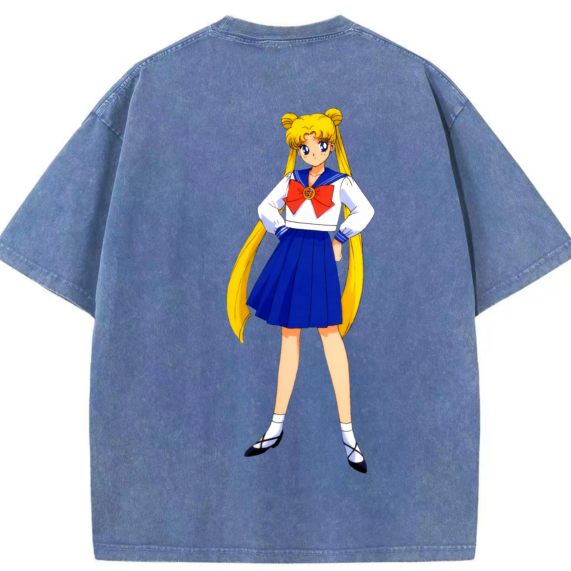 （画像用） 美少女戦士セーラームーン 愛野 美奈子 あいの みなこ Sailor Moon Aino Minako 綿100% ヴィンテージ風 半袖Tシャツ（背面プリント）
