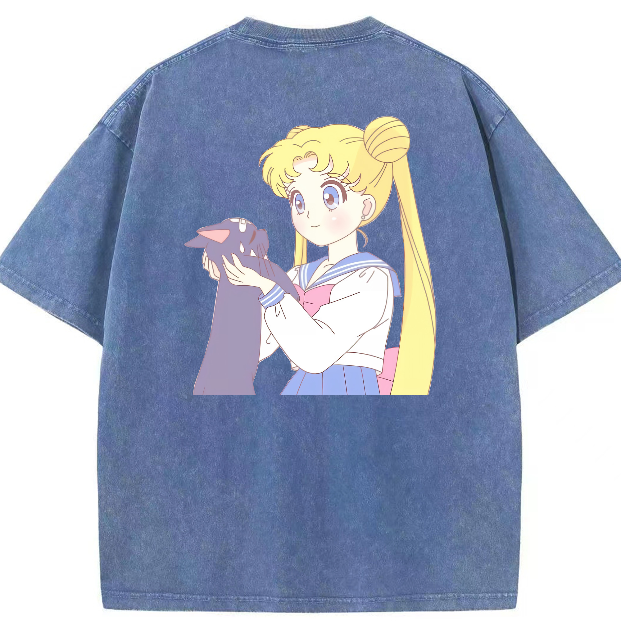 （画像用） 美少女戦士セーラームーン 愛野 美奈子 あいの みなこ Sailor Moon Aino Minako 綿100% ヴィンテージ風 半袖Tシャツ（背面プリント）