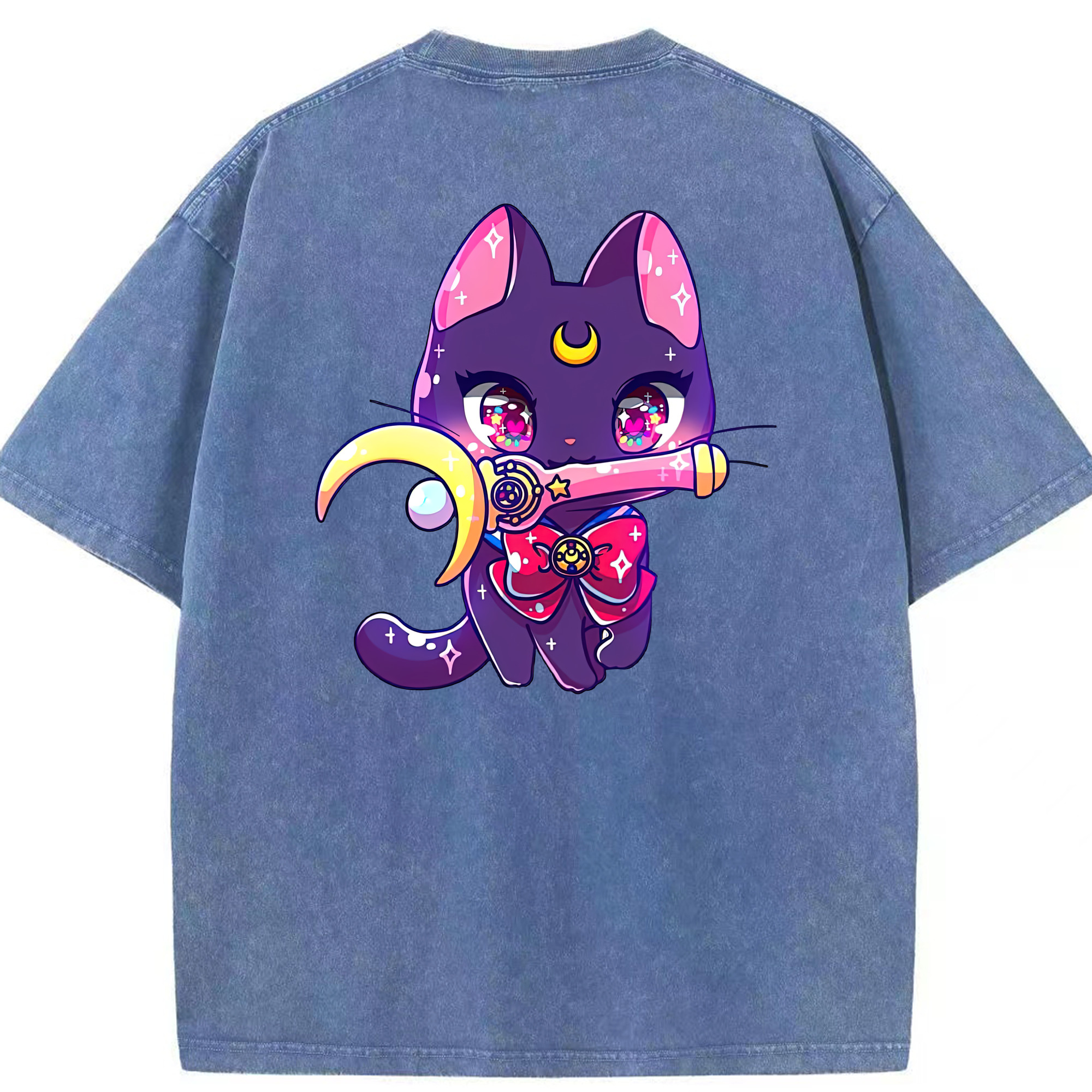 （画像用） 美少女戦士セーラームーン Sailor Moon 綿100% ヴィンテージ風 半袖Tシャツ（背面プリント）