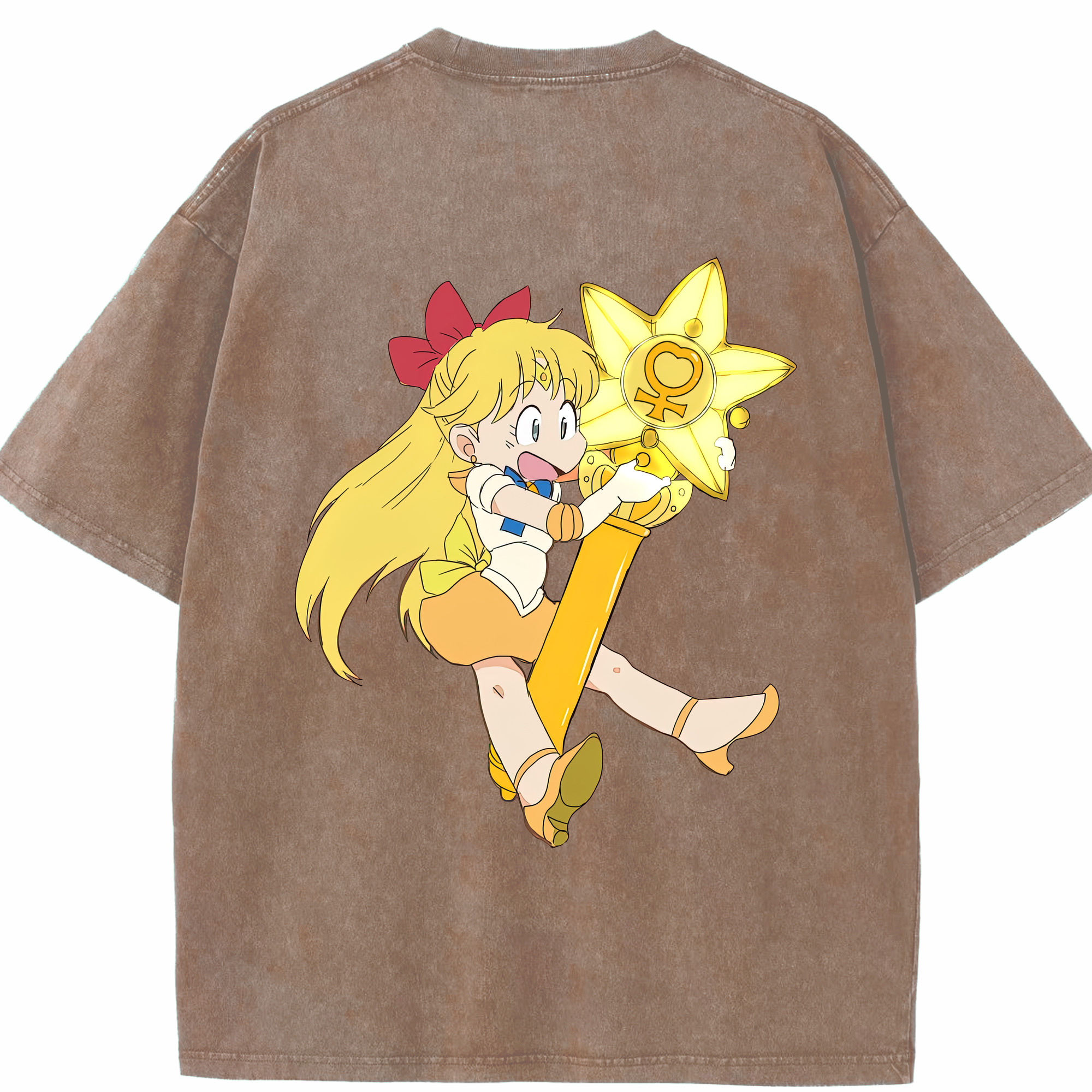 （画像用） 美少女戦士セーラームーン 愛野 美奈子 あいの みなこ Sailor Moon Aino Minako 綿100% ヴィンテージ風 半袖Tシャツ（背面プリント）