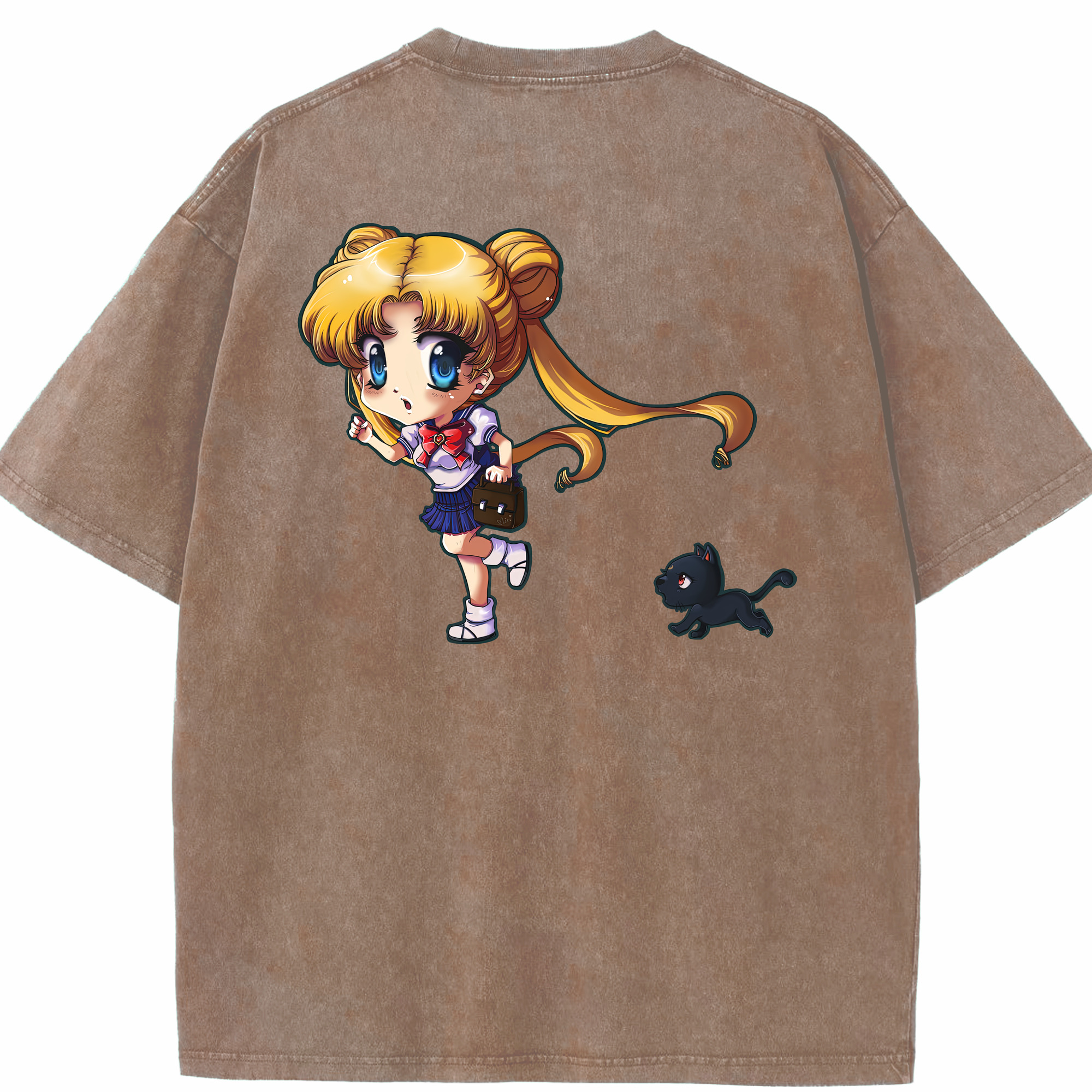 （画像用） 美少女戦士セーラームーン 愛野 美奈子 あいの みなこ Sailor Moon Aino Minako 綿100% ヴィンテージ風 半袖Tシャツ（背面プリント）