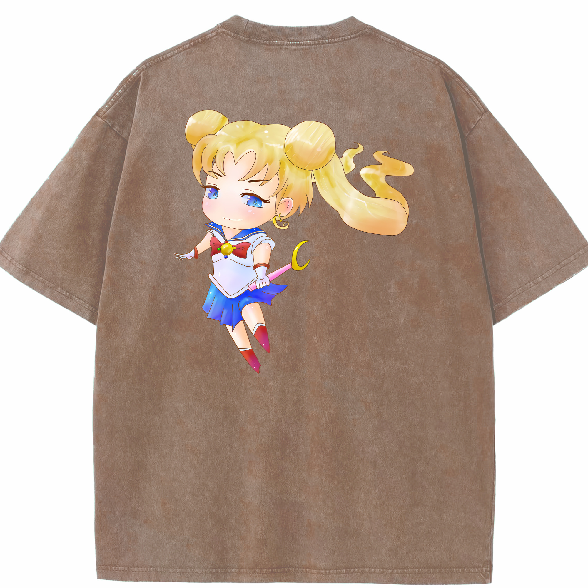 （画像用） 美少女戦士セーラームーン 愛野 美奈子 あいの みなこ Sailor Moon Aino Minako 綿100% ヴィンテージ風 半袖Tシャツ（背面プリント）