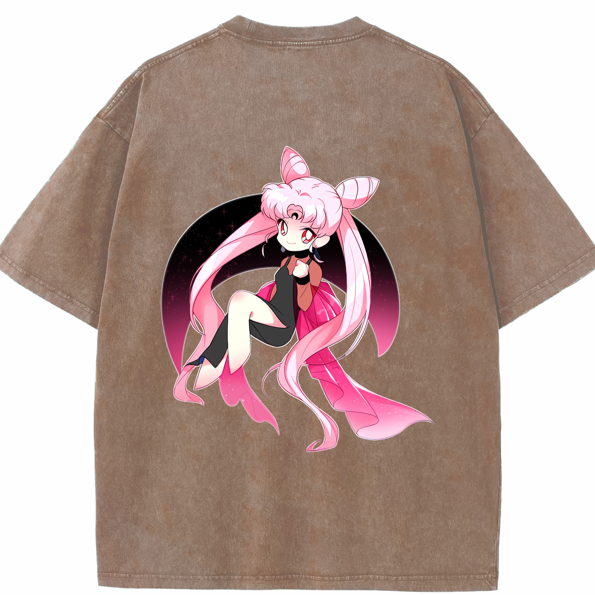 （画像用） 美少女戦士セーラームーン ちびうさ Sailor Moon Chibiusa Tsukino Usagi Small Lady Serenity 綿100% ヴィンテージ風 半袖Tシャツ（背面プリント）