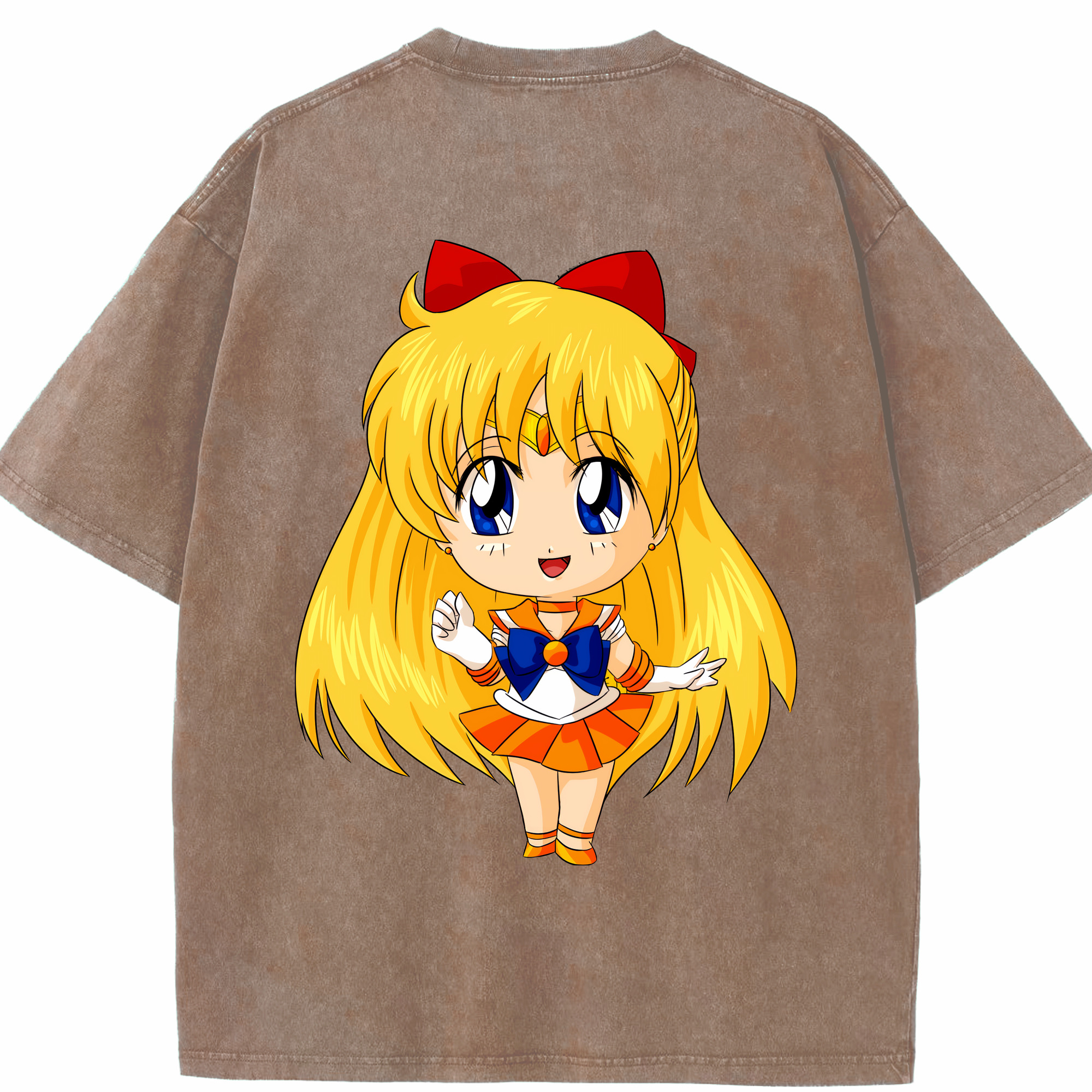 （画像用） 美少女戦士セーラームーン 愛野 美奈子 あいの みなこ Sailor Moon Aino Minako 綿100% ヴィンテージ風 半袖Tシャツ（背面プリント）