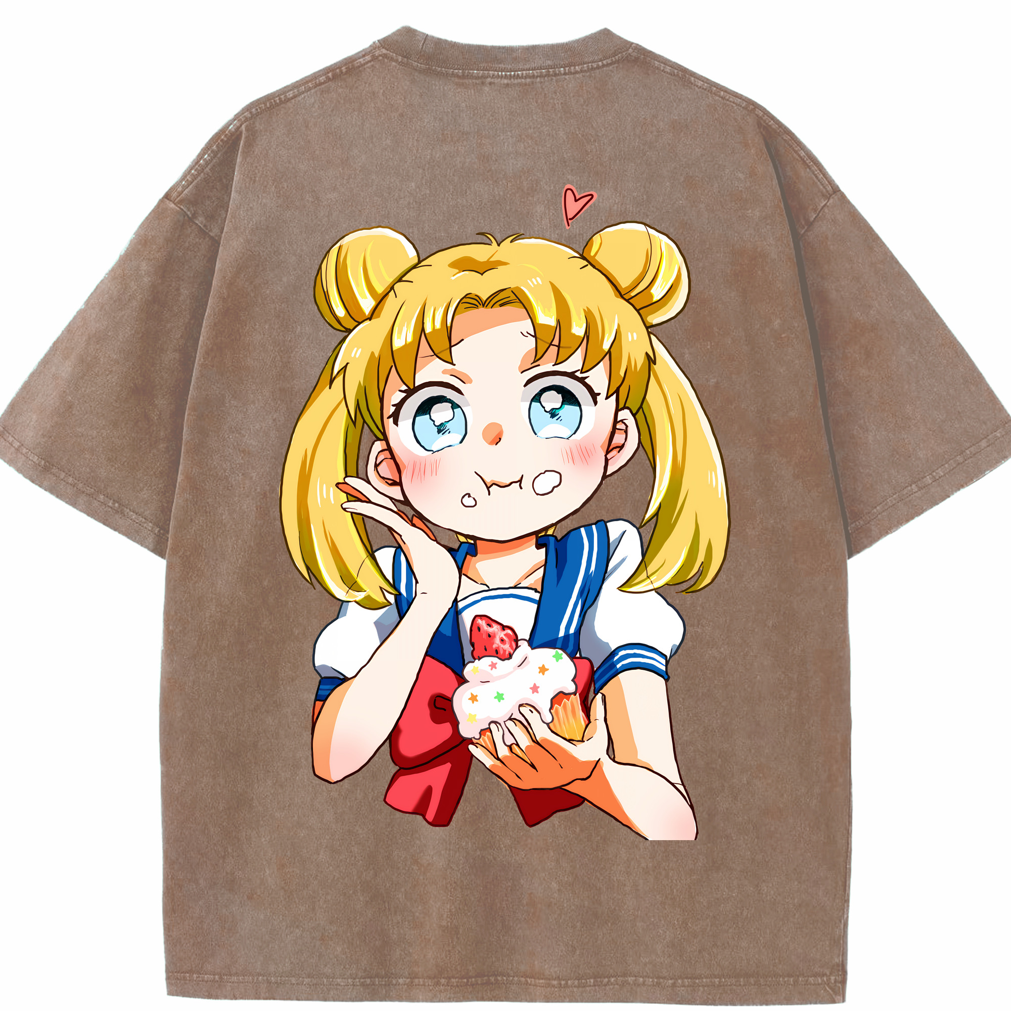 （画像用） 美少女戦士セーラームーン 愛野 美奈子 あいの みなこ Sailor Moon Aino Minako 綿100% ヴィンテージ風 半袖Tシャツ（背面プリント）