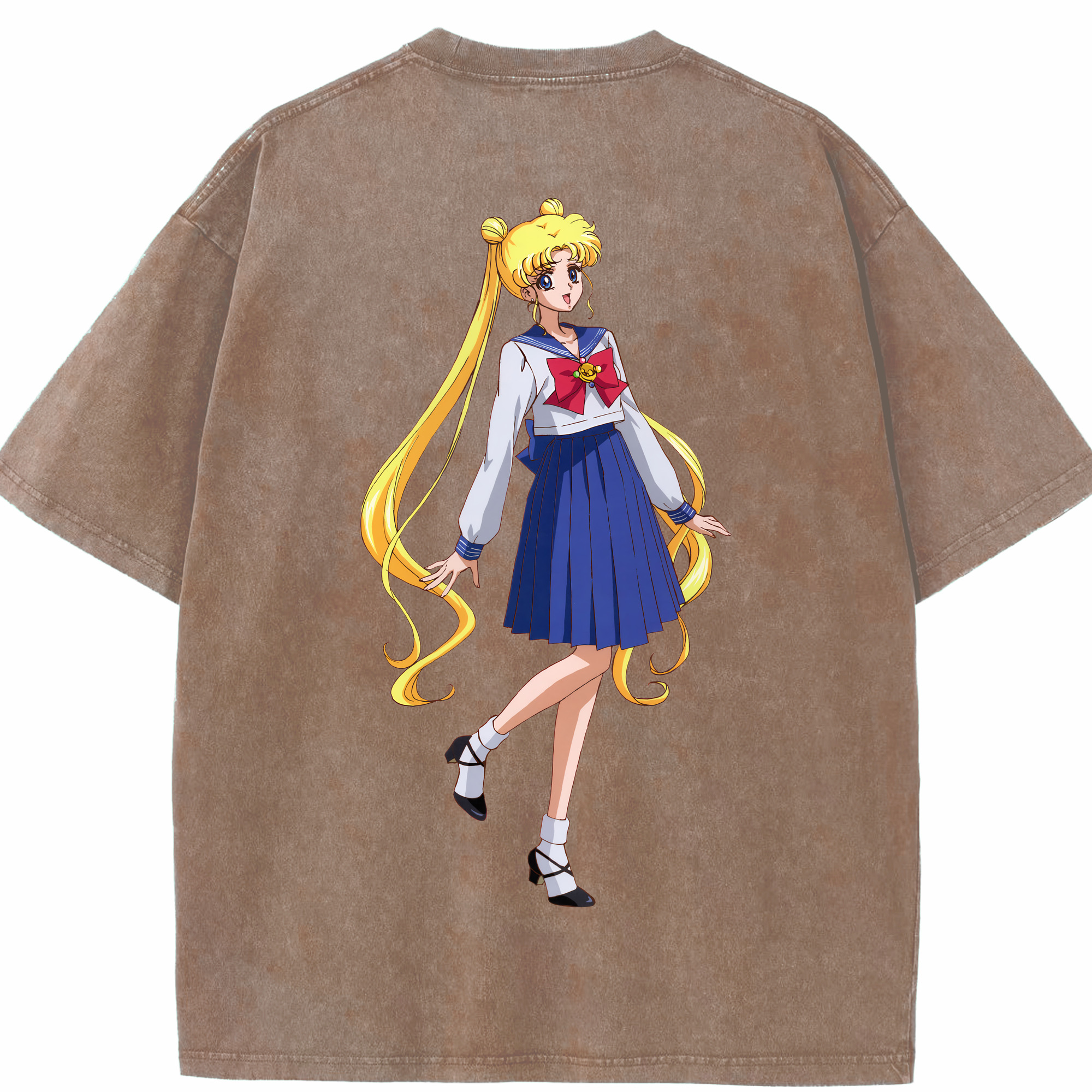 （画像用） 美少女戦士セーラームーン 愛野 美奈子 あいの みなこ Sailor Moon Aino Minako 綿100% ヴィンテージ風 半袖Tシャツ（背面プリント）