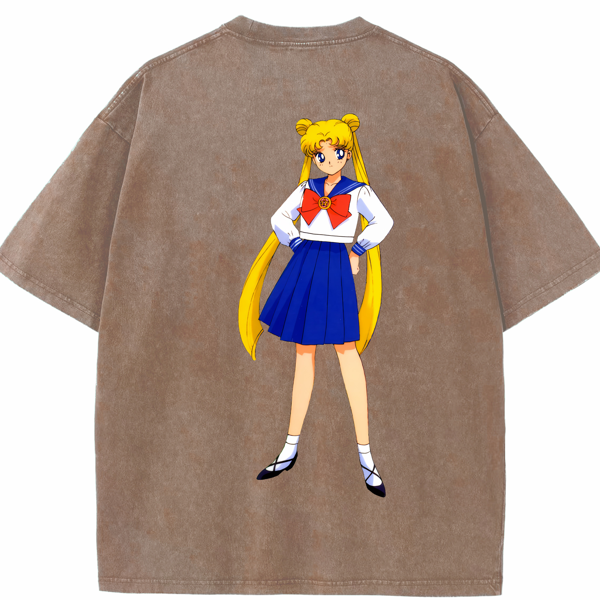 （画像用） 美少女戦士セーラームーン 愛野 美奈子 あいの みなこ Sailor Moon Aino Minako 綿100% ヴィンテージ風 半袖Tシャツ（背面プリント）