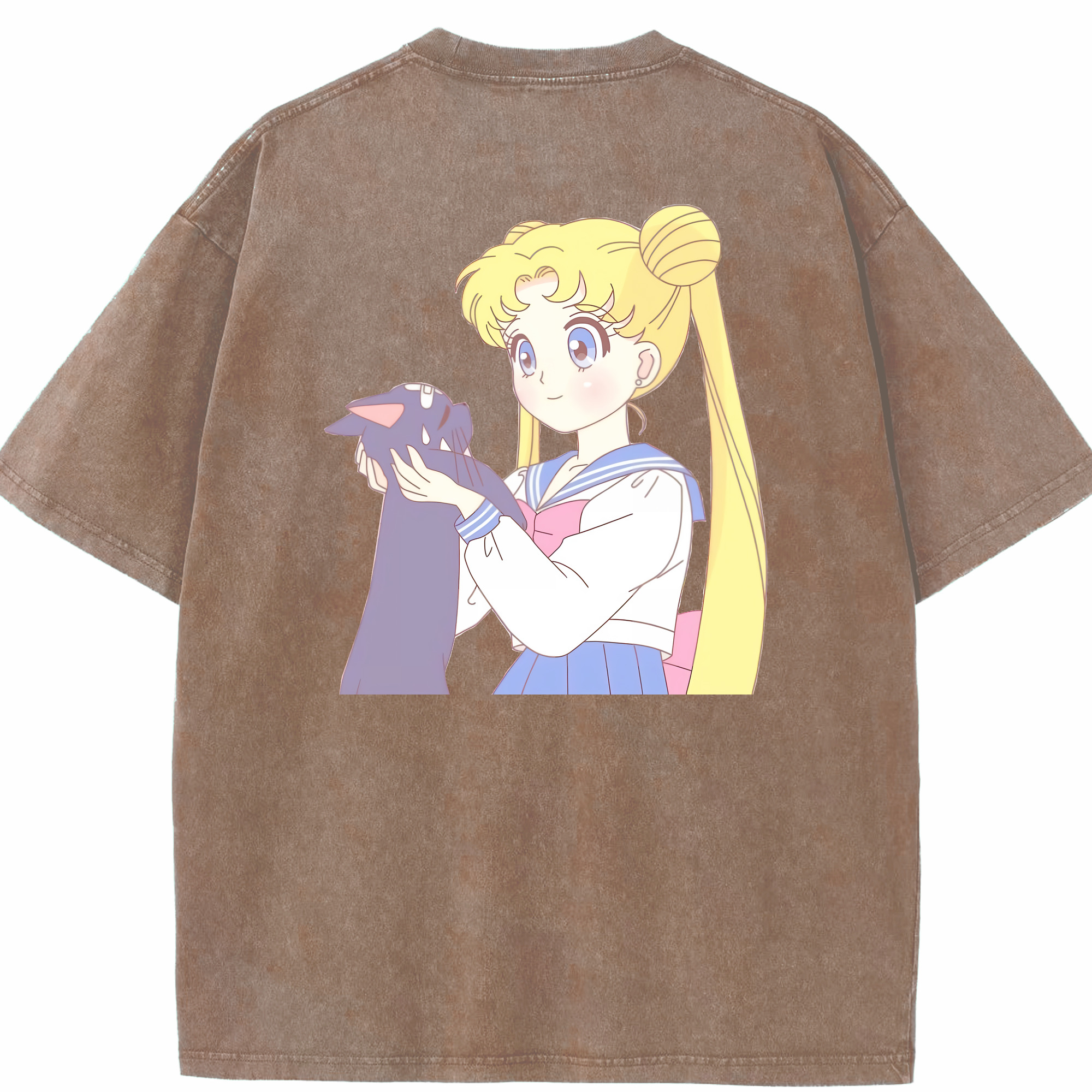 （画像用） 美少女戦士セーラームーン 愛野 美奈子 あいの みなこ Sailor Moon Aino Minako 綿100% ヴィンテージ風 半袖Tシャツ（背面プリント）