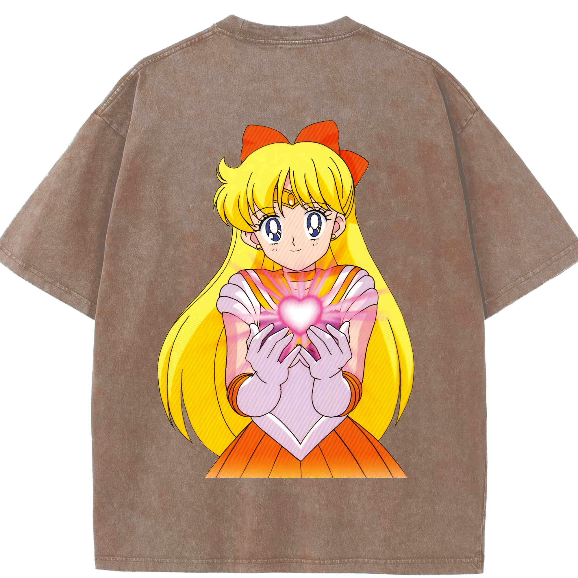 （画像用） 美少女戦士セーラームーン 愛野 美奈子 あいの みなこ Sailor Moon Aino Minako 綿100% ヴィンテージ風 半袖Tシャツ（背面プリント）