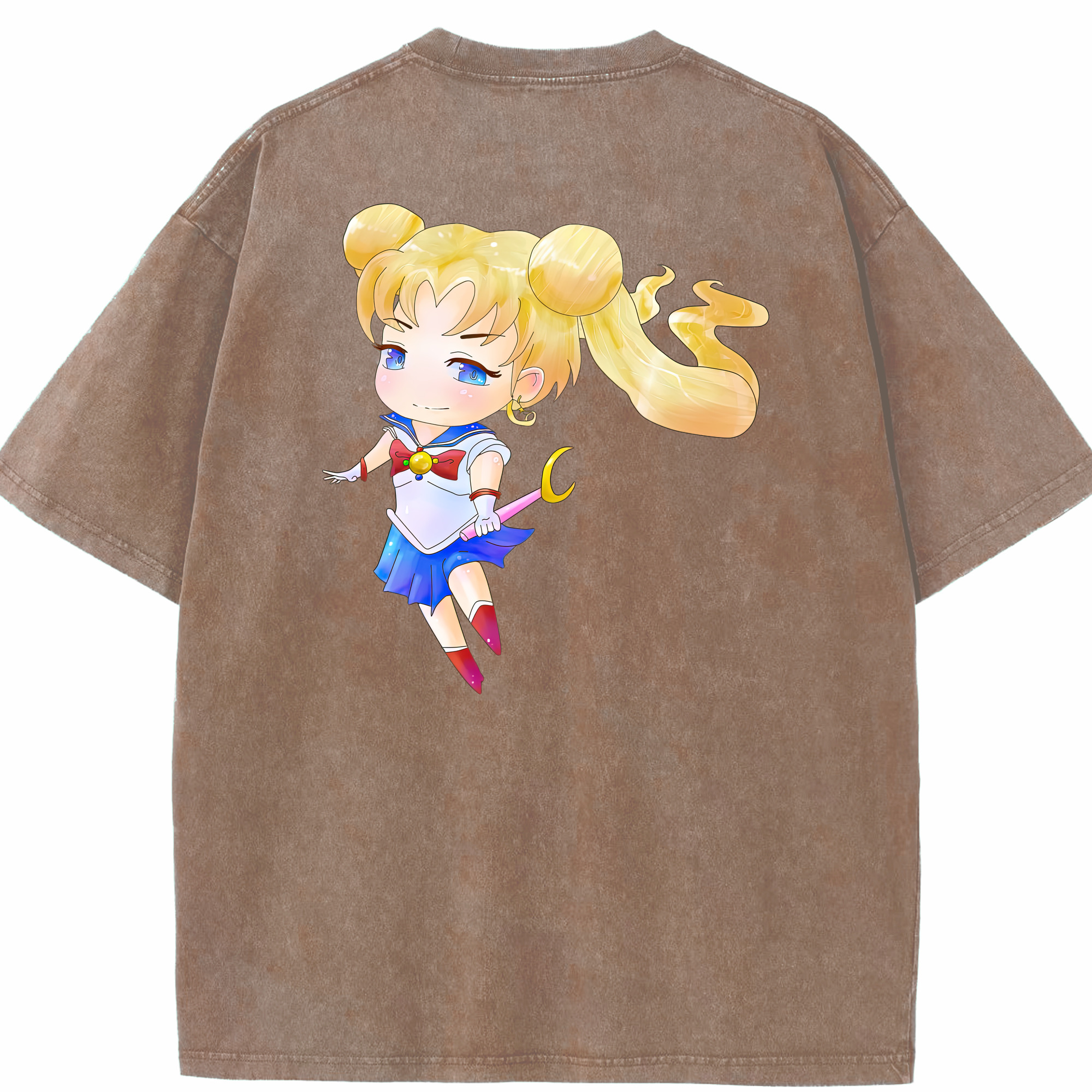 （画像用） 美少女戦士セーラームーン 愛野 美奈子 あいの みなこ Sailor Moon Aino Minako 綿100% ヴィンテージ風 半袖Tシャツ（背面プリント）