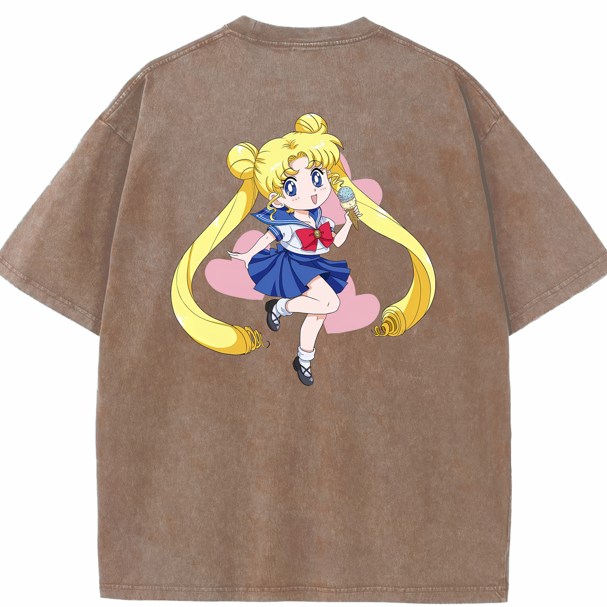 （画像用） 美少女戦士セーラームーン 愛野 美奈子 あいの みなこ Sailor Moon Aino Minako 綿100% ヴィンテージ風 半袖Tシャツ（背面プリント）