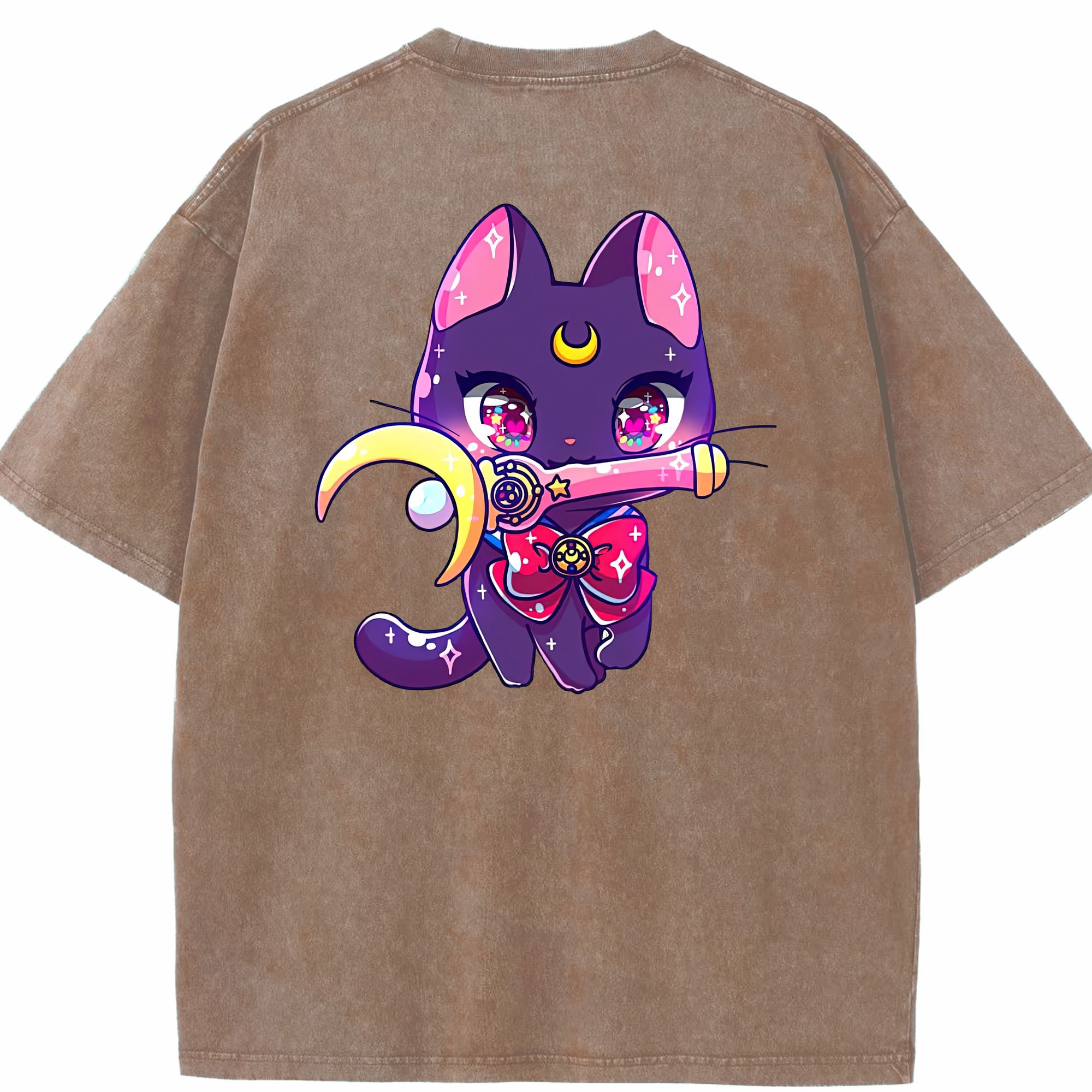 （画像用） 美少女戦士セーラームーン Sailor Moon 綿100% ヴィンテージ風 半袖Tシャツ（背面プリント）