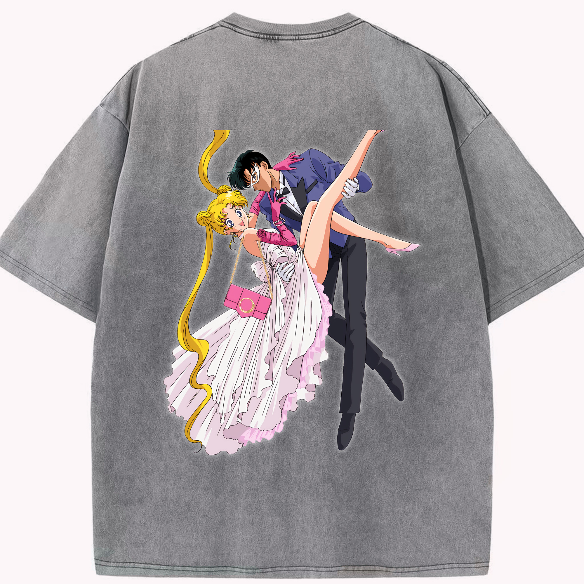 （画像用） 美少女戦士セーラームーン 愛野 美奈子 あいの みなこ Sailor Moon Aino Minako 綿100% ヴィンテージ風 半袖Tシャツ（背面プリント）