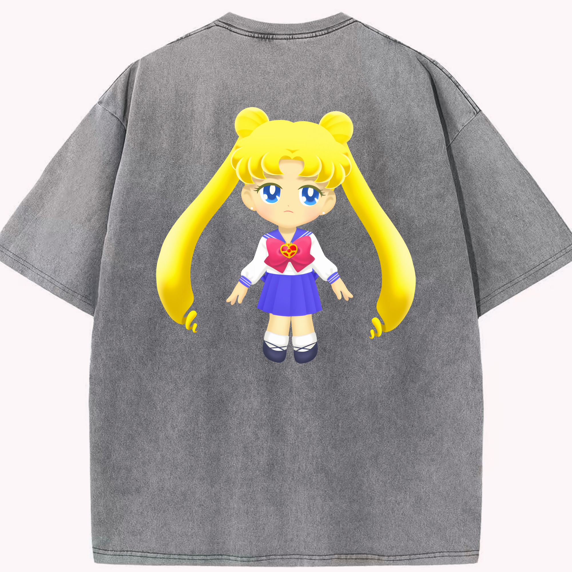 （画像用） 美少女戦士セーラームーン 愛野 美奈子 あいの みなこ Sailor Moon Aino Minako 綿100% ヴィンテージ風 半袖Tシャツ（背面プリント）