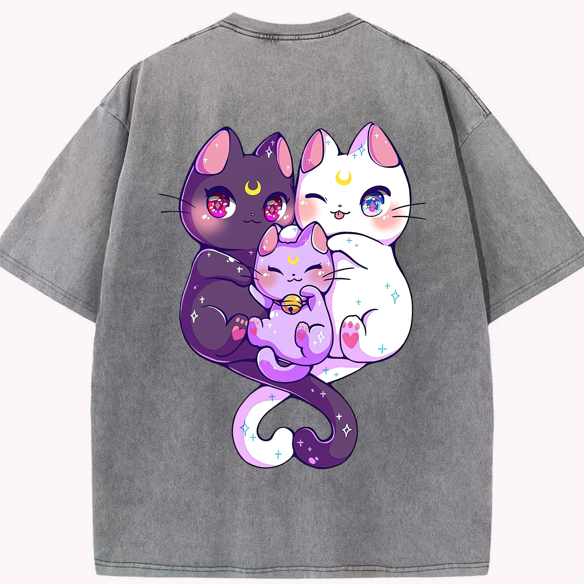 （画像用） 美少女戦士セーラームーン Sailor Moon 綿100% ヴィンテージ風 半袖Tシャツ（背面プリント）
