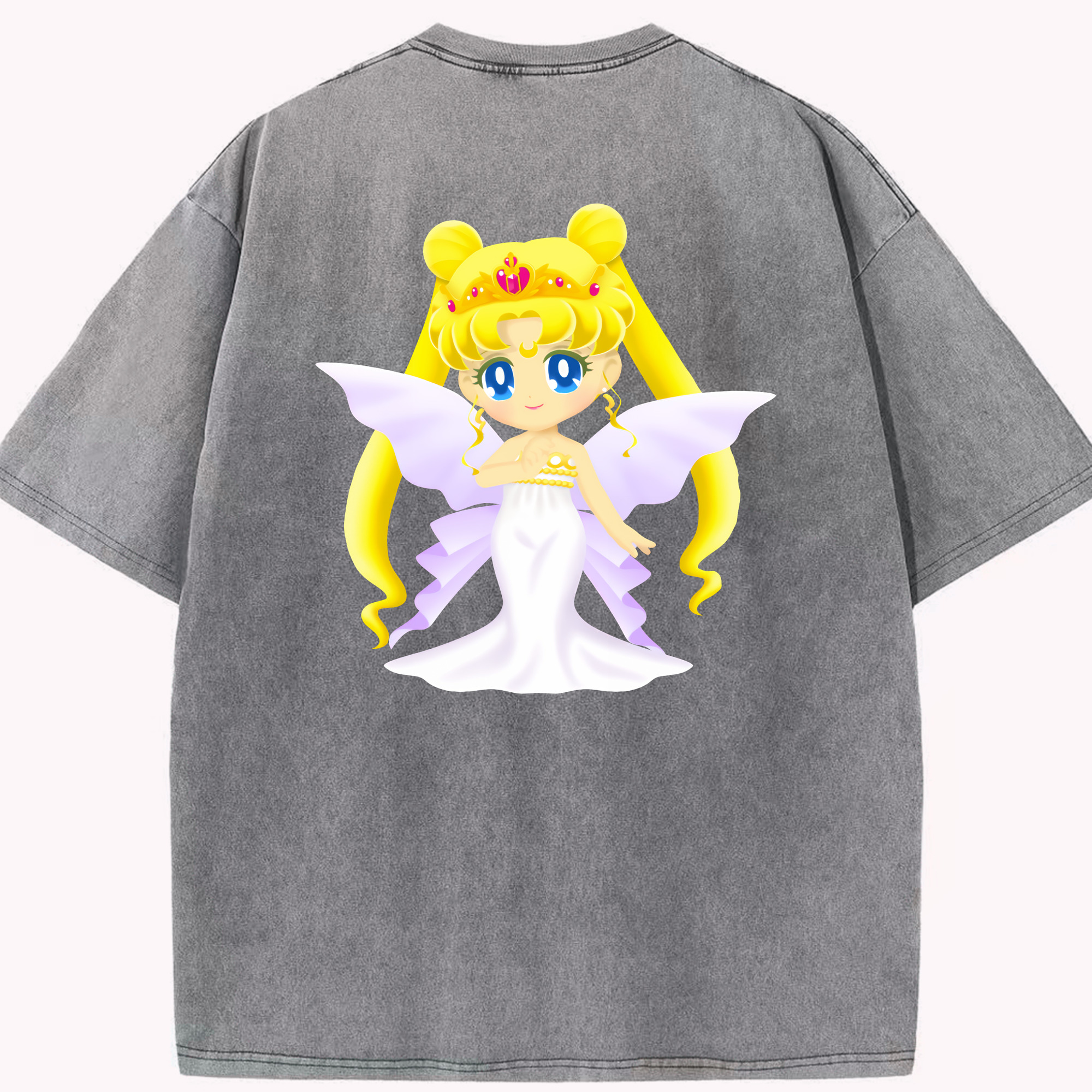 （画像用） 美少女戦士セーラームーン 愛野 美奈子 あいの みなこ Sailor Moon Aino Minako 綿100% ヴィンテージ風 半袖Tシャツ（背面プリント）