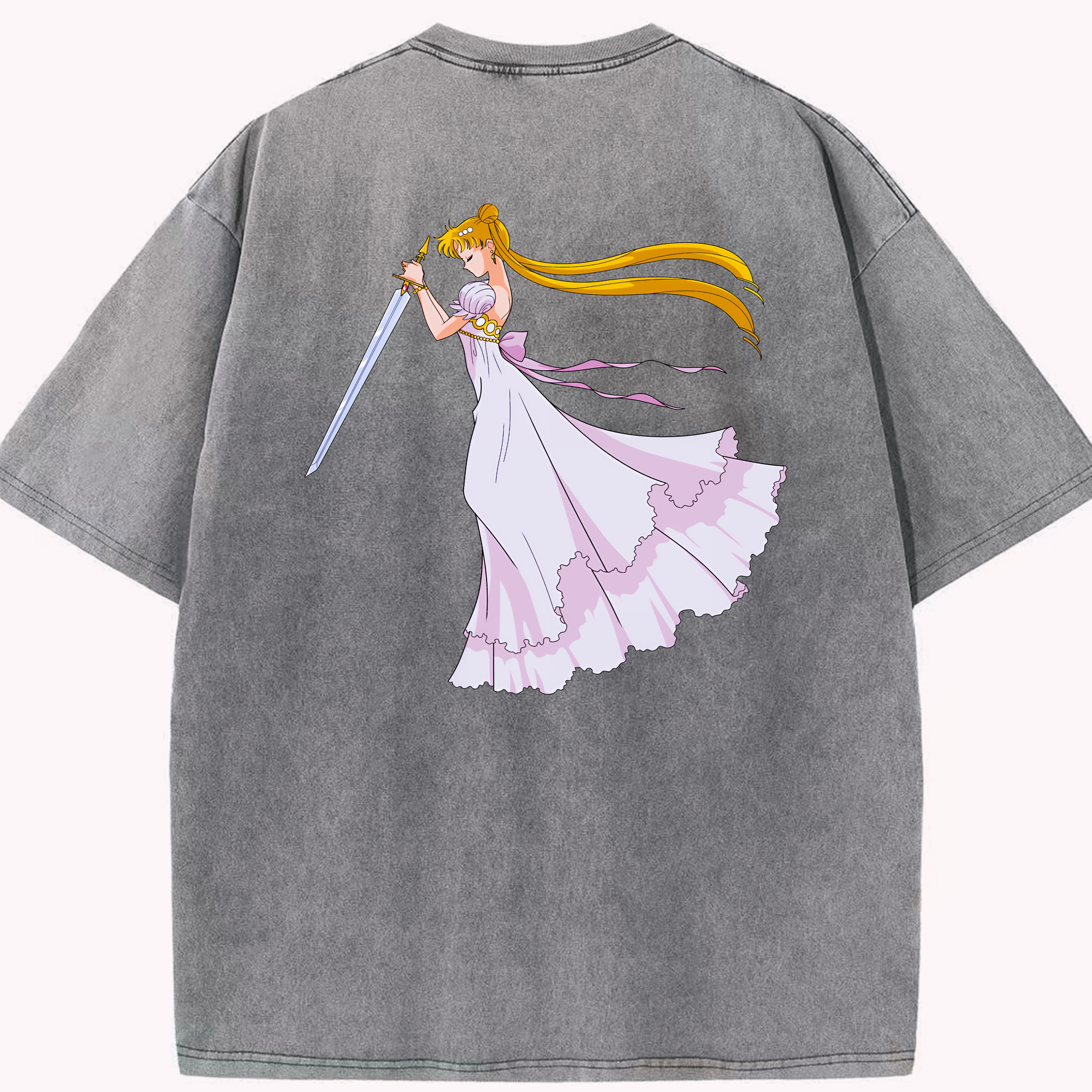 （画像用） 美少女戦士セーラームーン 愛野 美奈子 あいの みなこ Sailor Moon Aino Minako 綿100% ヴィンテージ風 半袖Tシャツ（背面プリント）