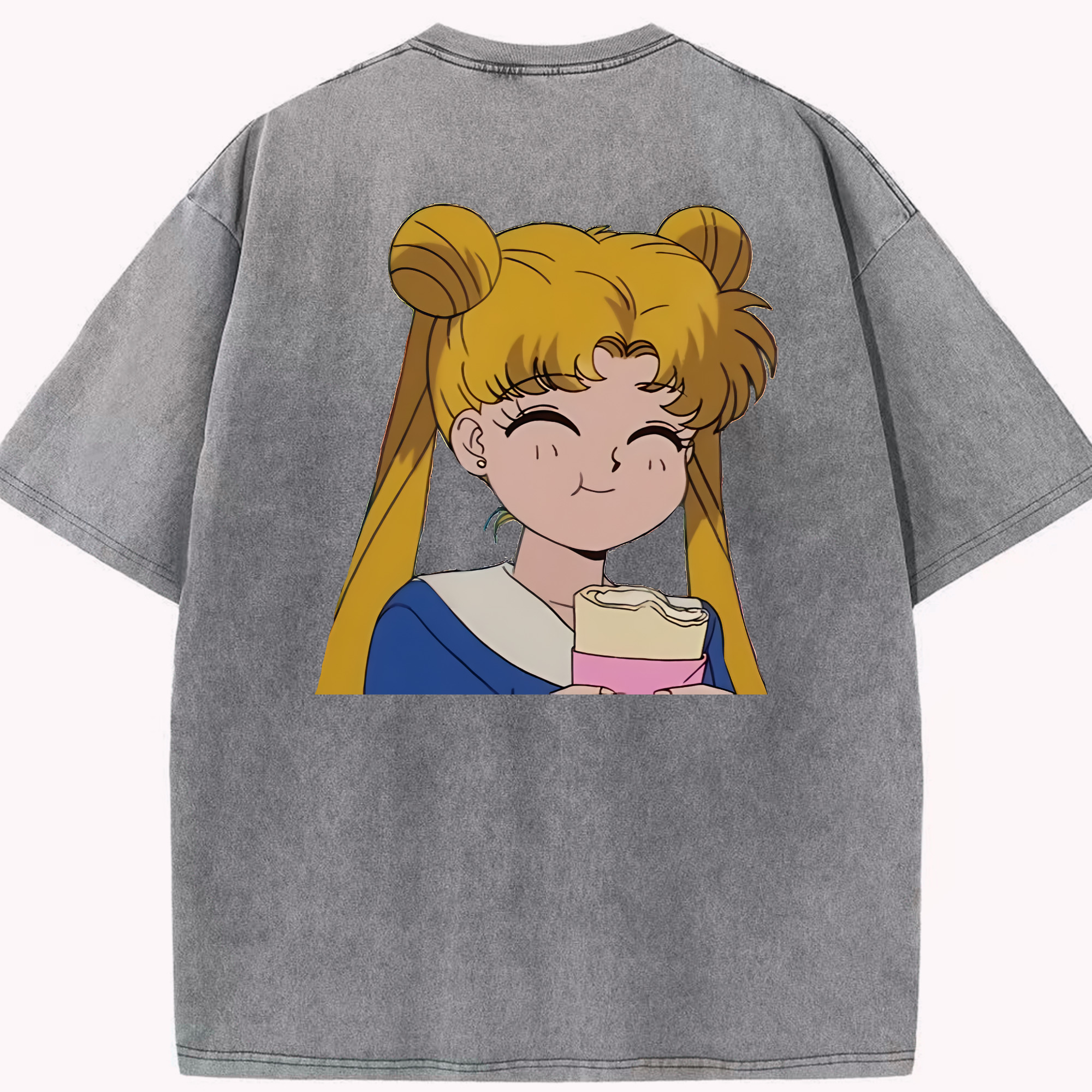 （画像用） 美少女戦士セーラームーン 愛野 美奈子 あいの みなこ Sailor Moon Aino Minako 綿100% ヴィンテージ風 半袖Tシャツ（背面プリント）