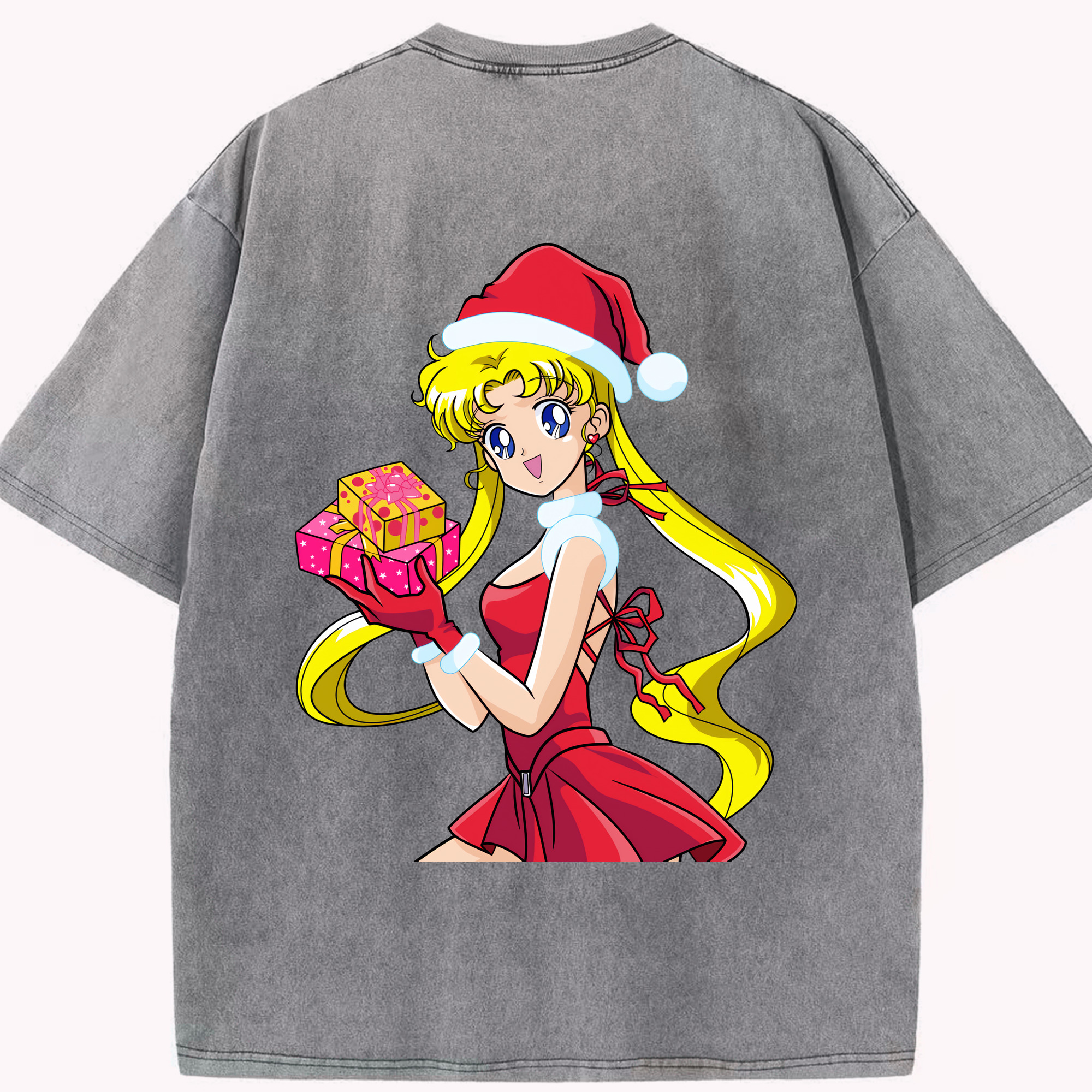 （画像用） 美少女戦士セーラームーン 月野 うさぎ つきの うさぎ Sailor Moon Tsukino Usagi 綿100% ヴィンテージ風 半袖Tシャツ（背面プリント）