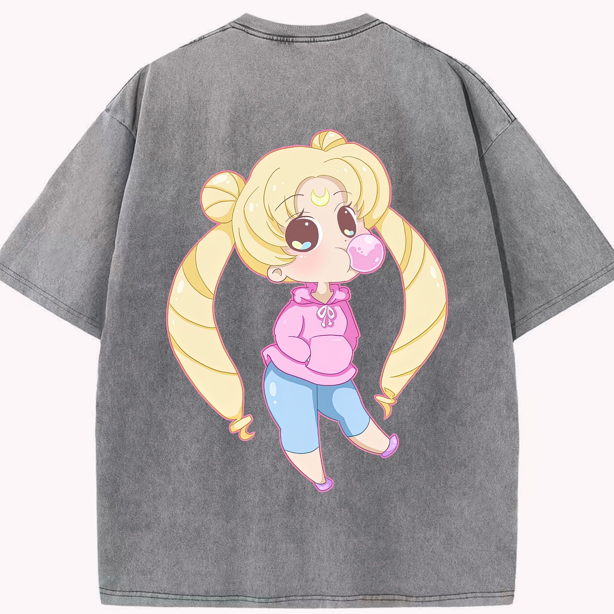 （画像用） 美少女戦士セーラームーン 愛野 美奈子 あいの みなこ Sailor Moon Aino Minako 綿100% ヴィンテージ風 半袖Tシャツ（背面プリント）